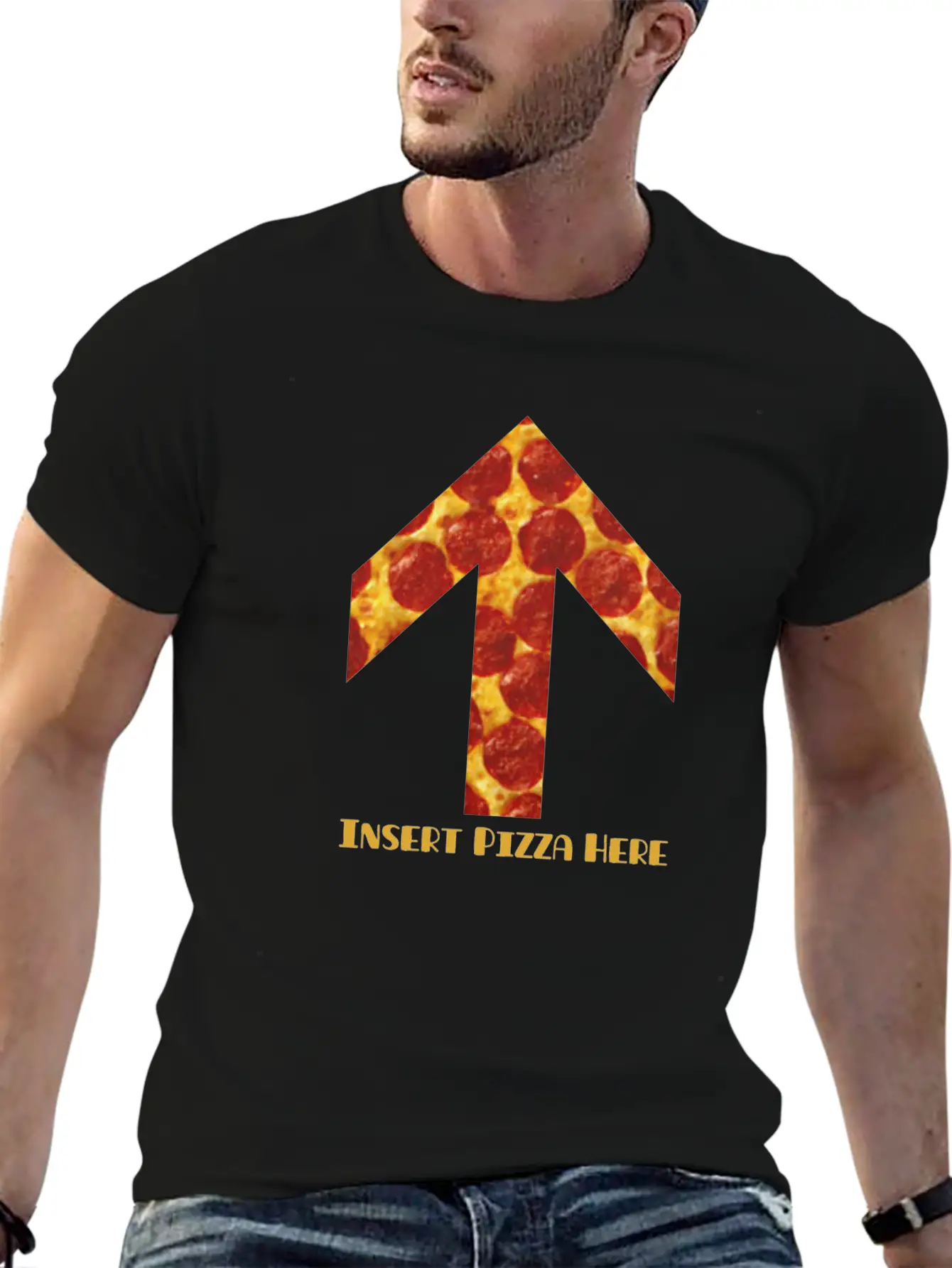 Insert Pizza Here Stylish Everyday T-Shirt – Unisex Basic Cotton Tee