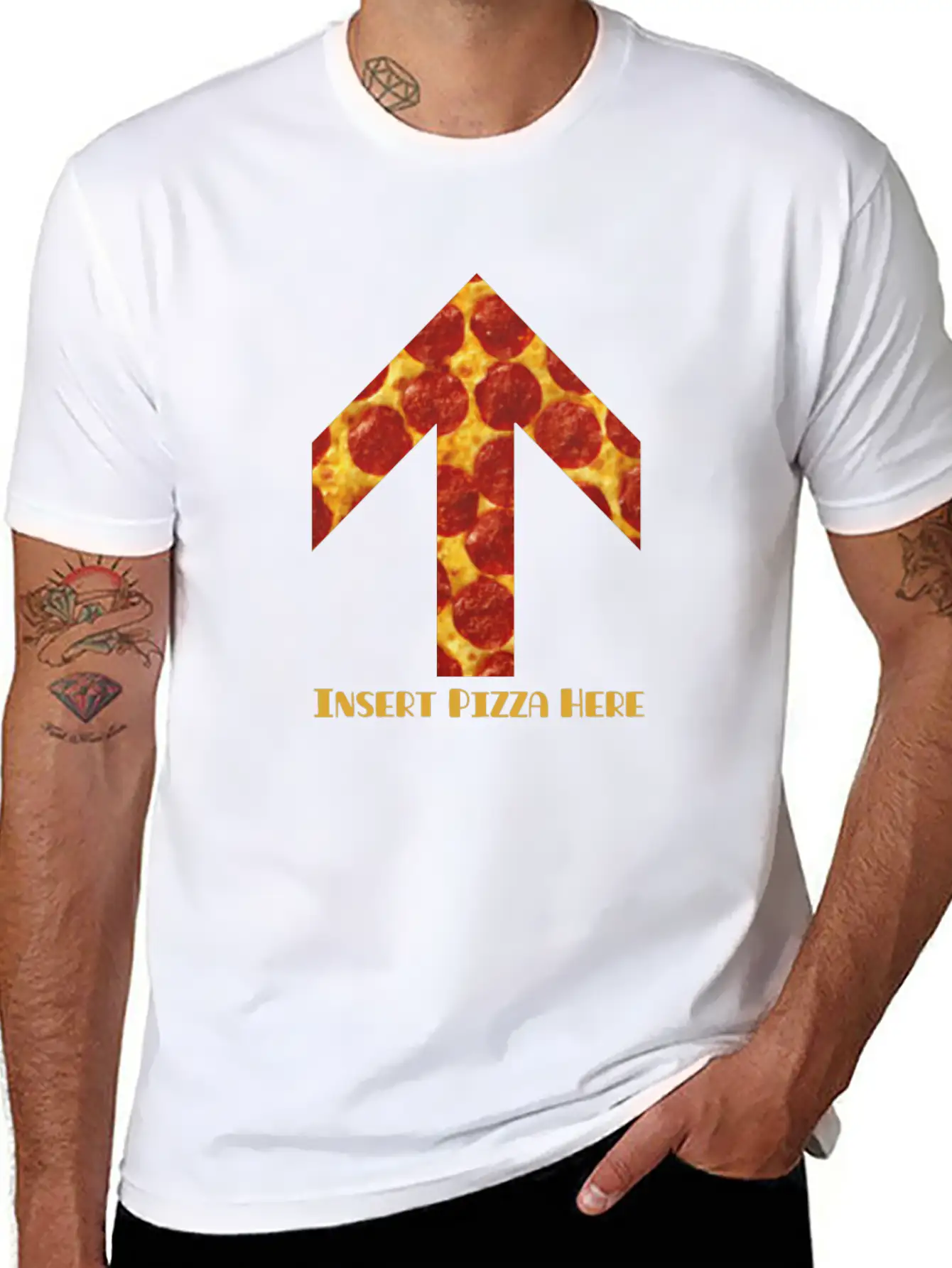 Insert Pizza Here Stylish Everyday T-Shirt – Unisex Basic Cotton Tee