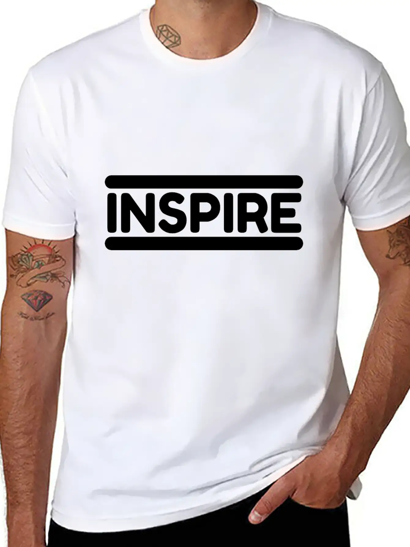 Inspire - Black Unisex Casual T-Shirt – Clean Design For Daily Comfort