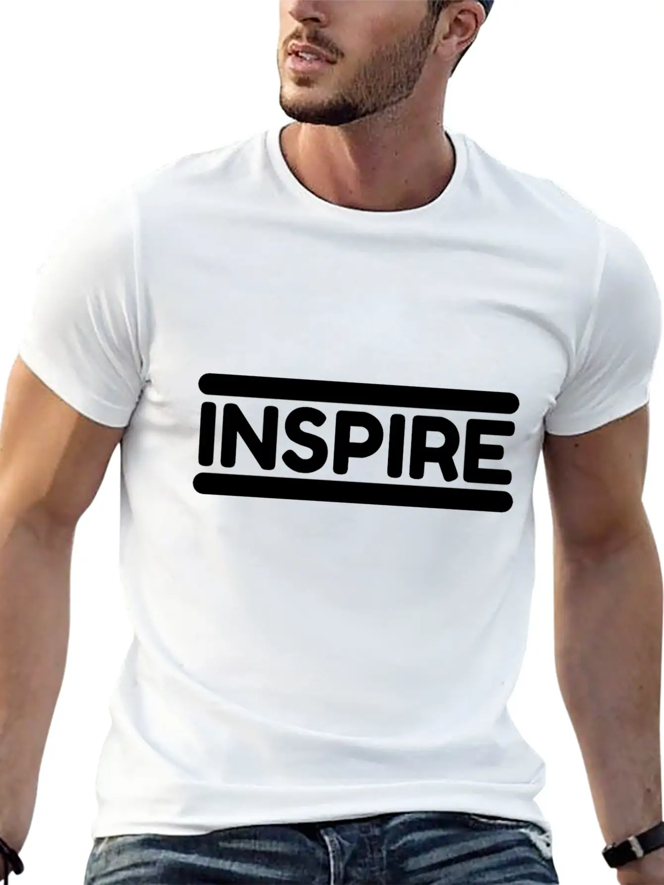 Inspire - Black Unisex Casual T-Shirt – Clean Design For Daily Comfort