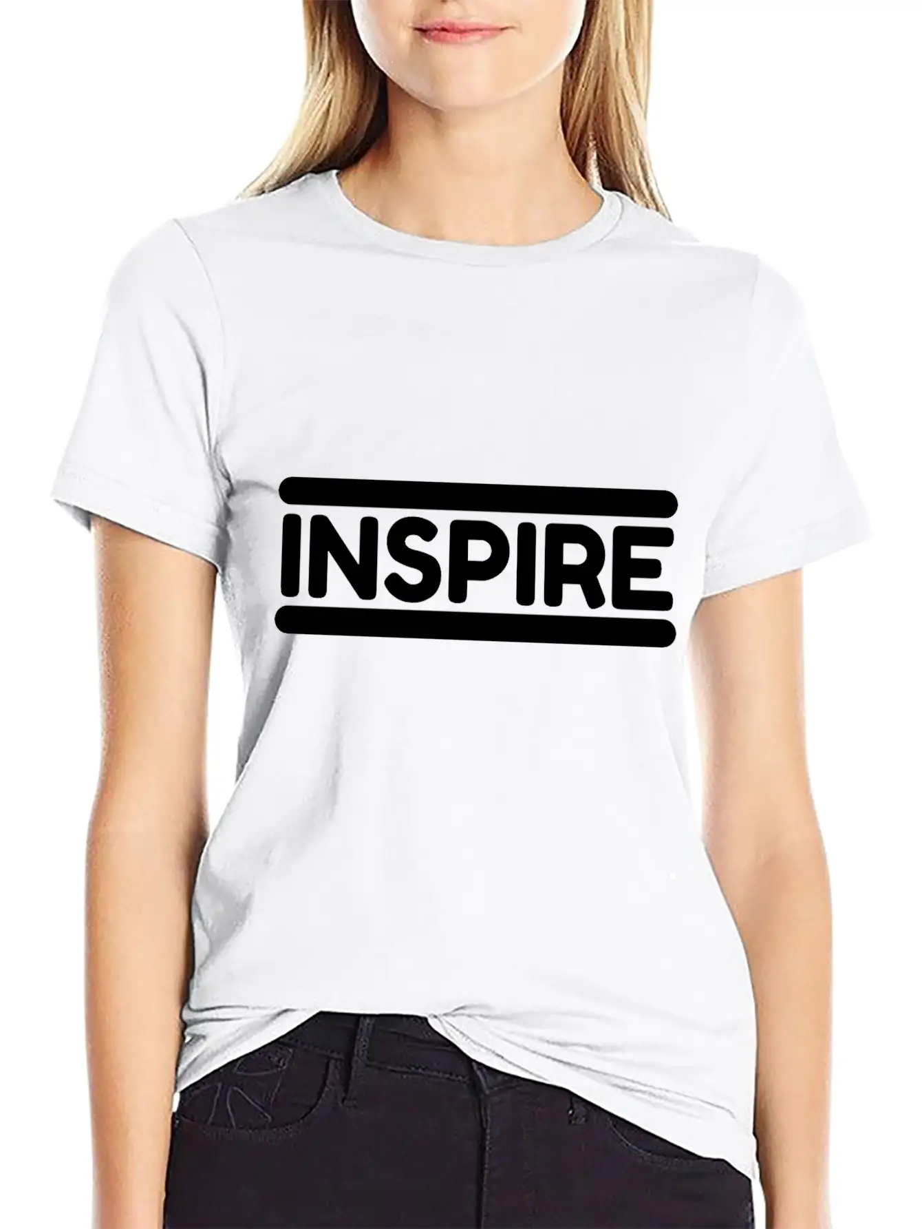 Inspire - Black Unisex Casual T-Shirt – Clean Design For Daily Comfort