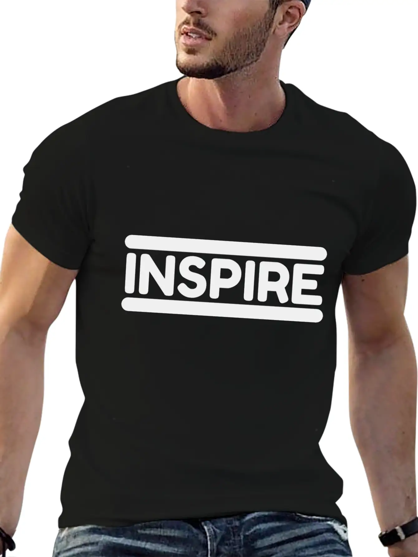 Inspire - Black Unisex Casual T-Shirt – Clean Design For Daily Comfort