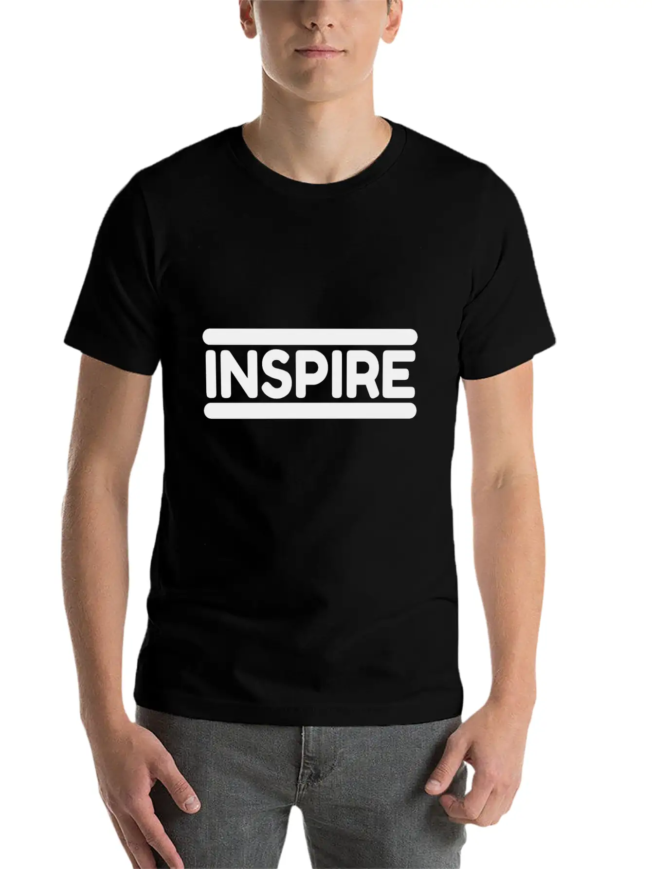 Inspire - Black Unisex Casual T-Shirt – Clean Design For Daily Comfort