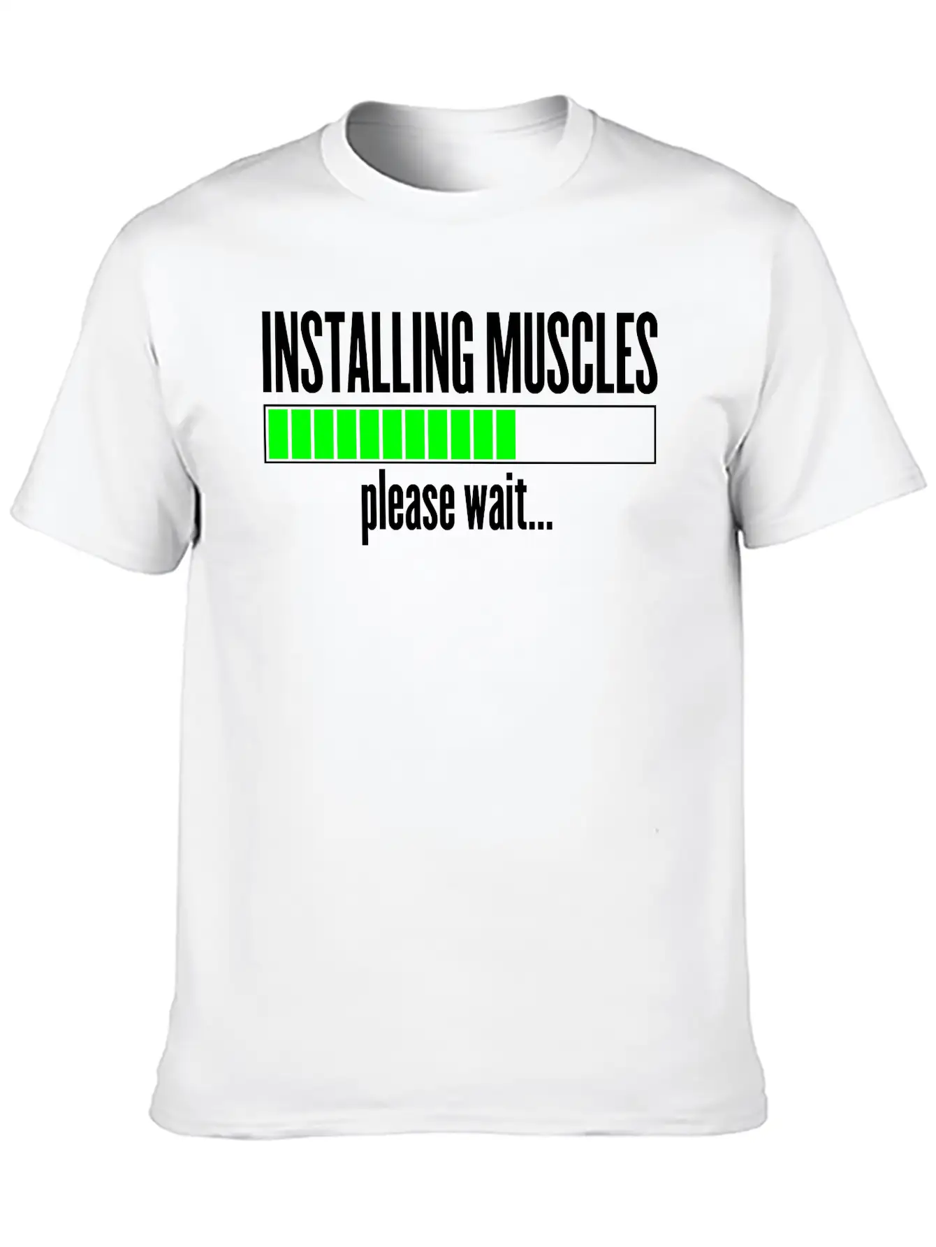 Installing Muscles, Please Wait Unisex Short Sleeve Soft Cotton T-Shirt – Casual Everyday Wear