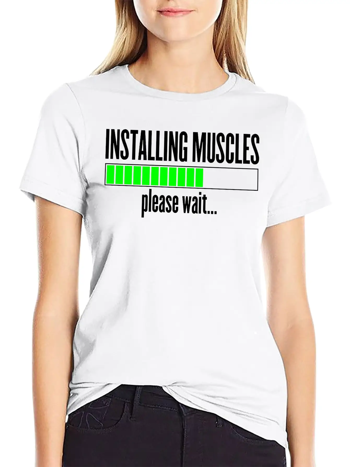 Installing Muscles, Please Wait Unisex Short Sleeve Soft Cotton T-Shirt – Casual Everyday Wear