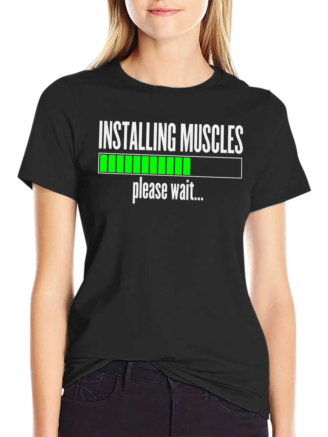 Installing Muscles, Please Wait Unisex Short Sleeve Soft Cotton T-Shirt – Casual Everyday Wear