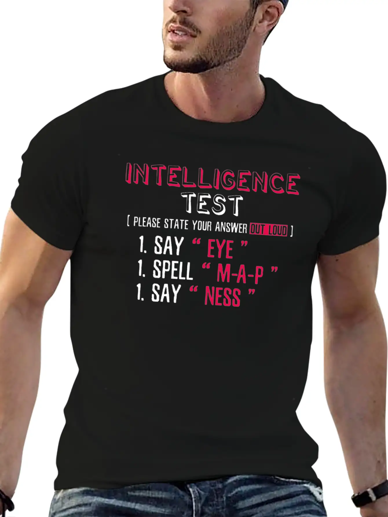Intelligence Test Eye M-A-P-Ness Unisex Short Sleeve Soft Cotton T-Shirt – Casual Everyday Wear