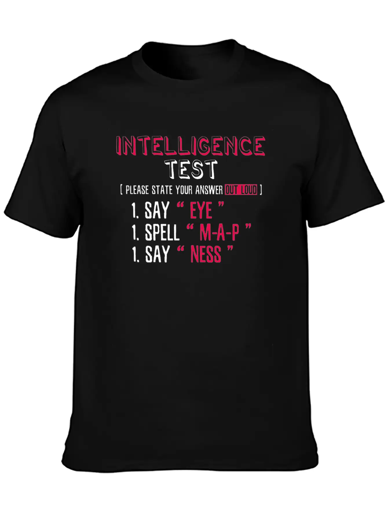 Intelligence Test Eye M-A-P-Ness Unisex Short Sleeve Soft Cotton T-Shirt – Casual Everyday Wear