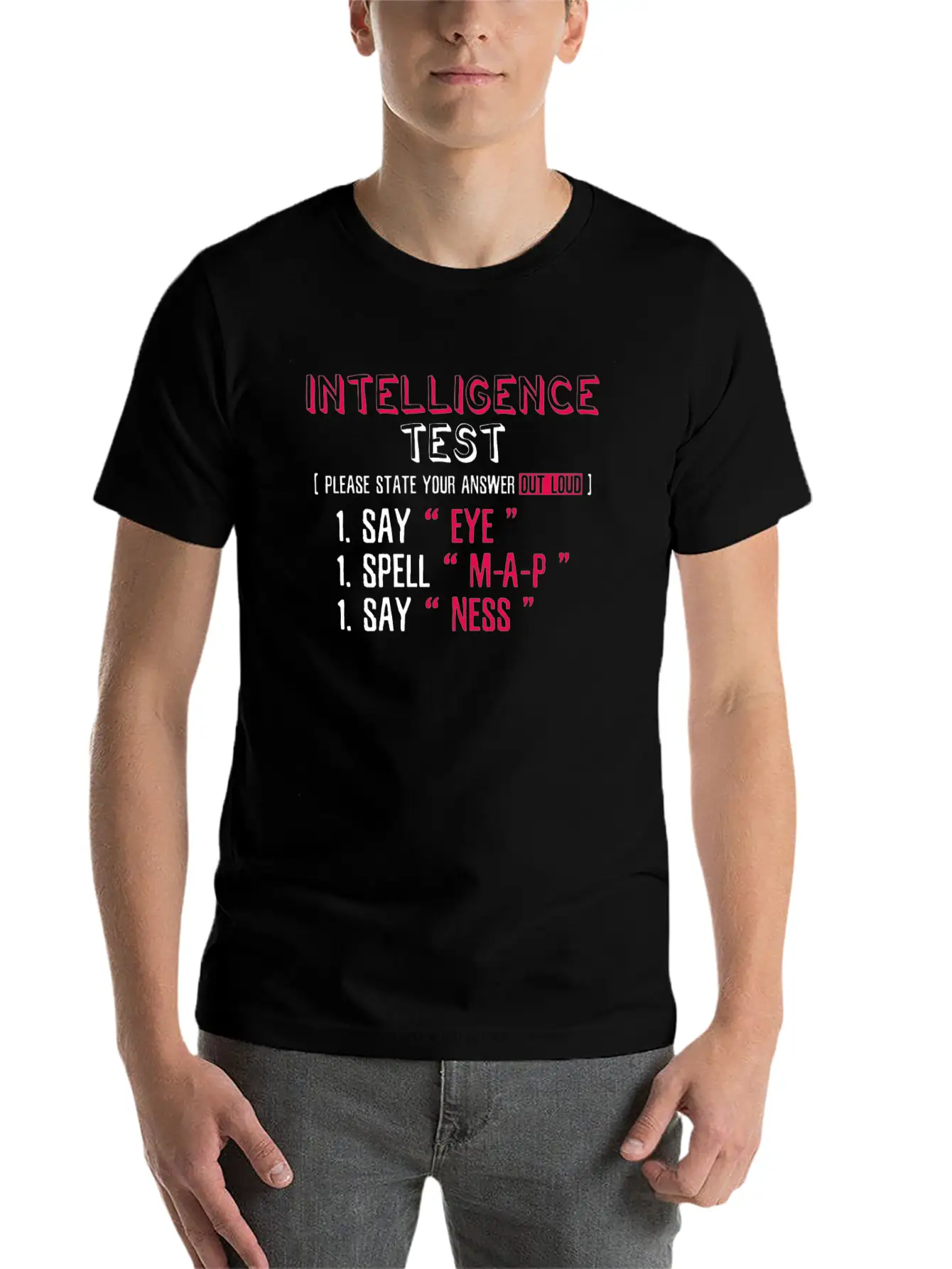 Intelligence Test Eye M-A-P-Ness Unisex Short Sleeve Soft Cotton T-Shirt – Casual Everyday Wear