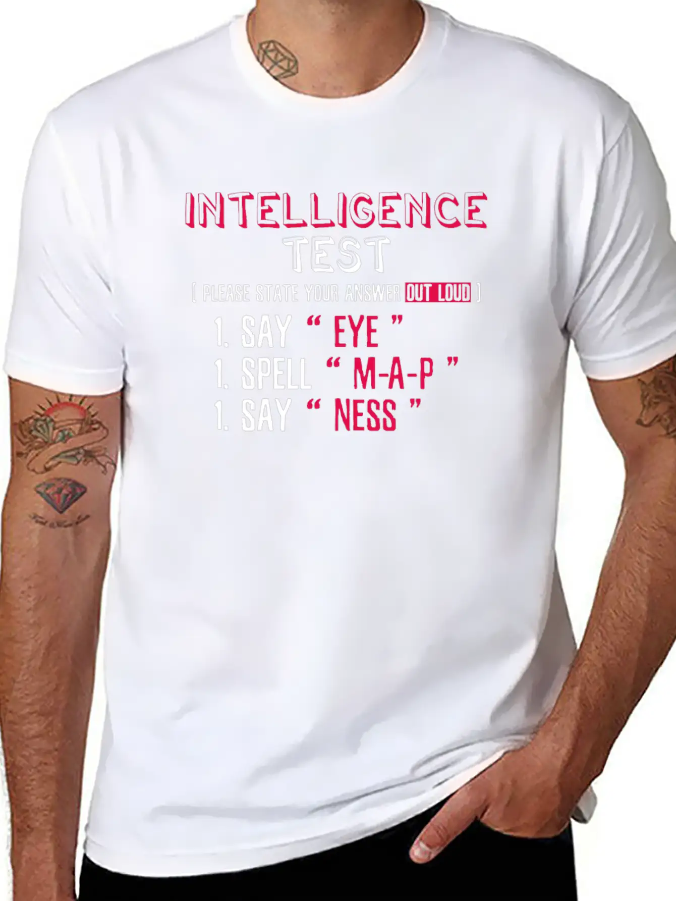 Intelligence Test Eye M-A-P-Ness Unisex Short Sleeve Soft Cotton T-Shirt – Casual Everyday Wear