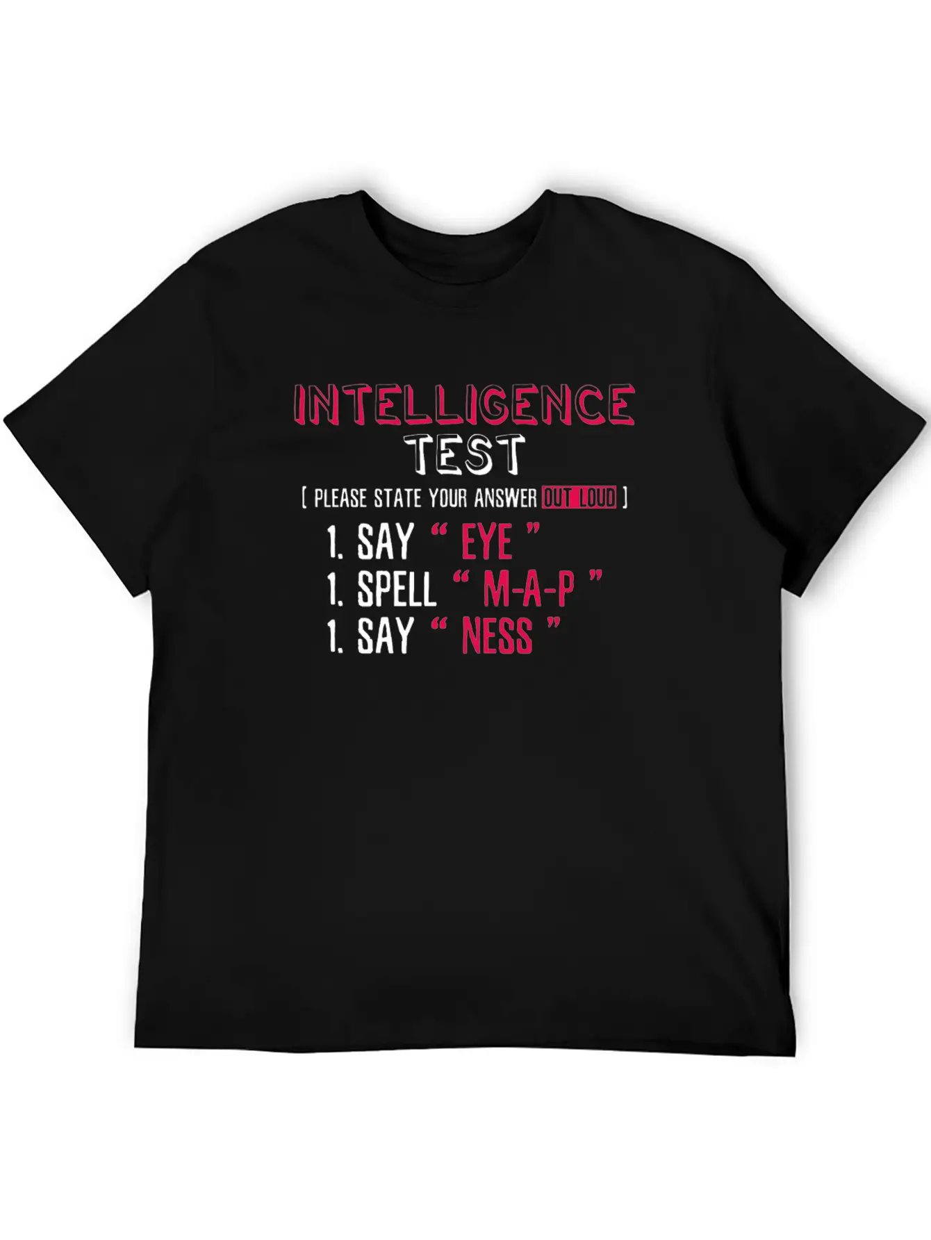 Intelligence Test Eye M-A-P-Ness Unisex Short Sleeve Soft Cotton T-Shirt – Casual Everyday Wear