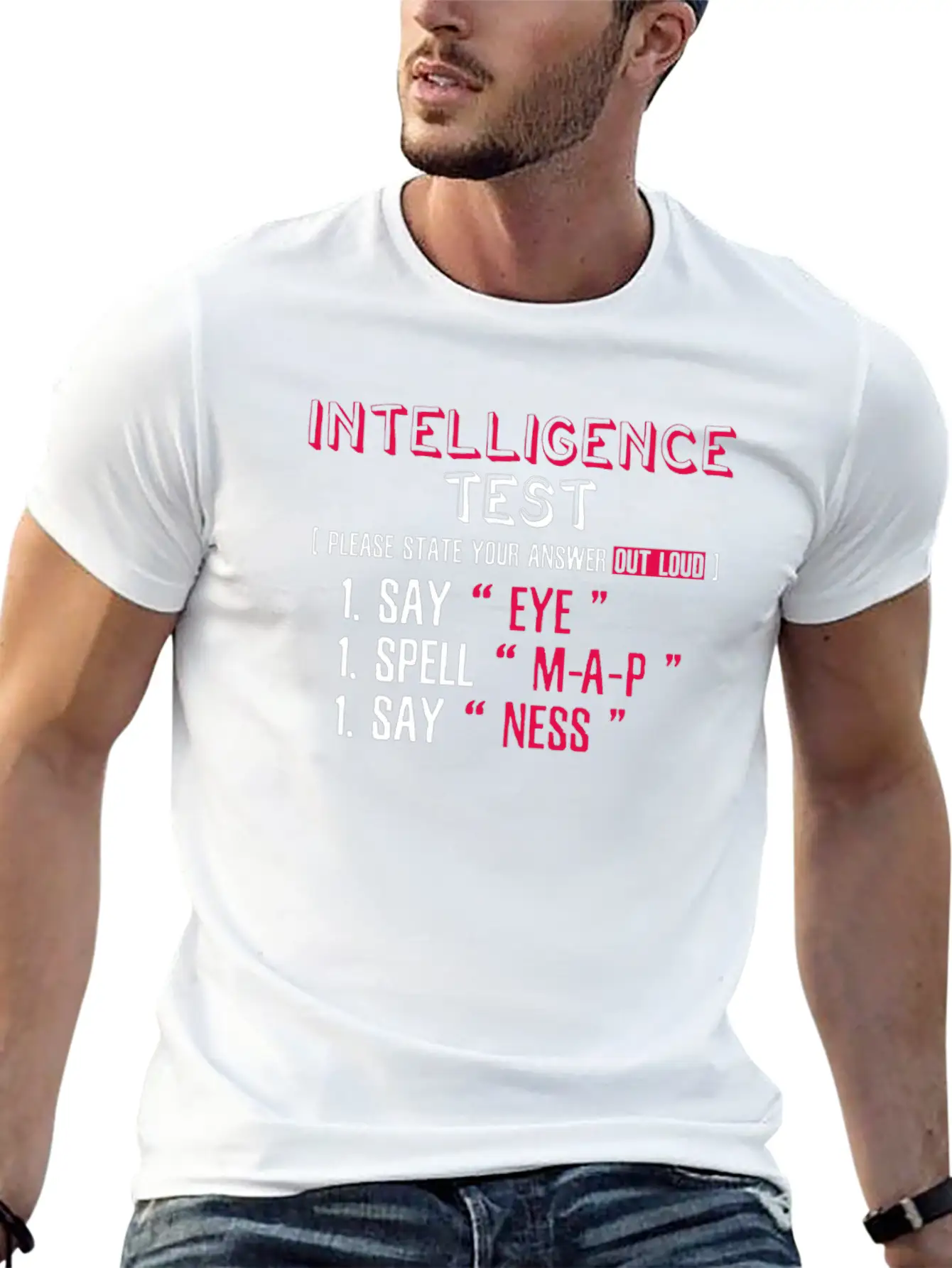 Intelligence Test Eye M-A-P-Ness Unisex Short Sleeve Soft Cotton T-Shirt – Casual Everyday Wear