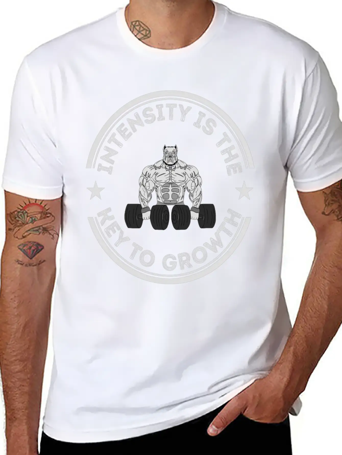 Intensity Is The Key To Growth Bodybuilder Bodybui Basic Graphic T-Shirt – Daily Comfort In Soft Cotton
