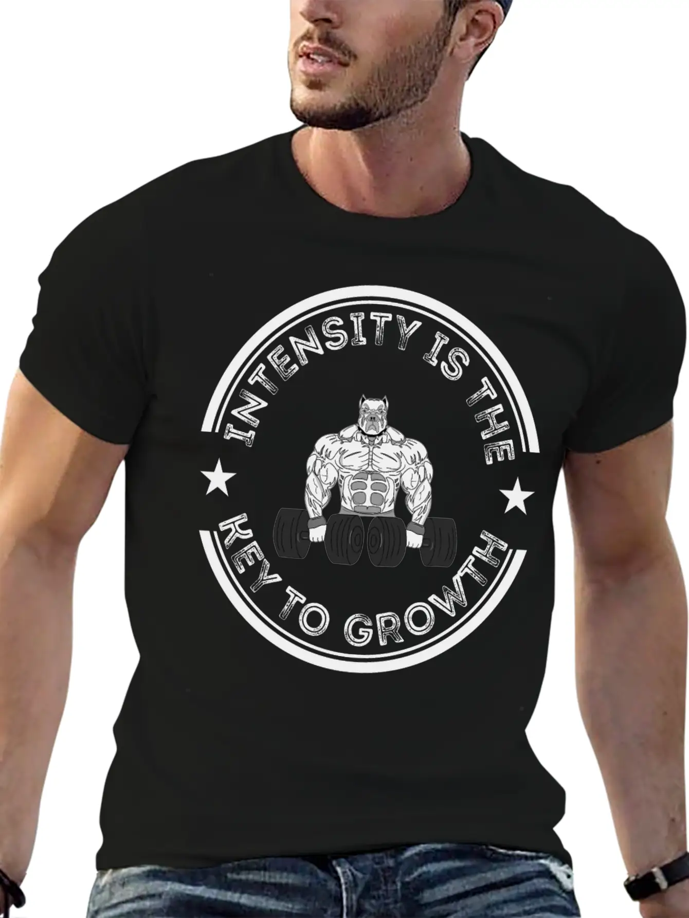 Intensity Is The Key To Growth Bodybuilder Bodybui Basic Graphic T-Shirt – Daily Comfort In Soft Cotton