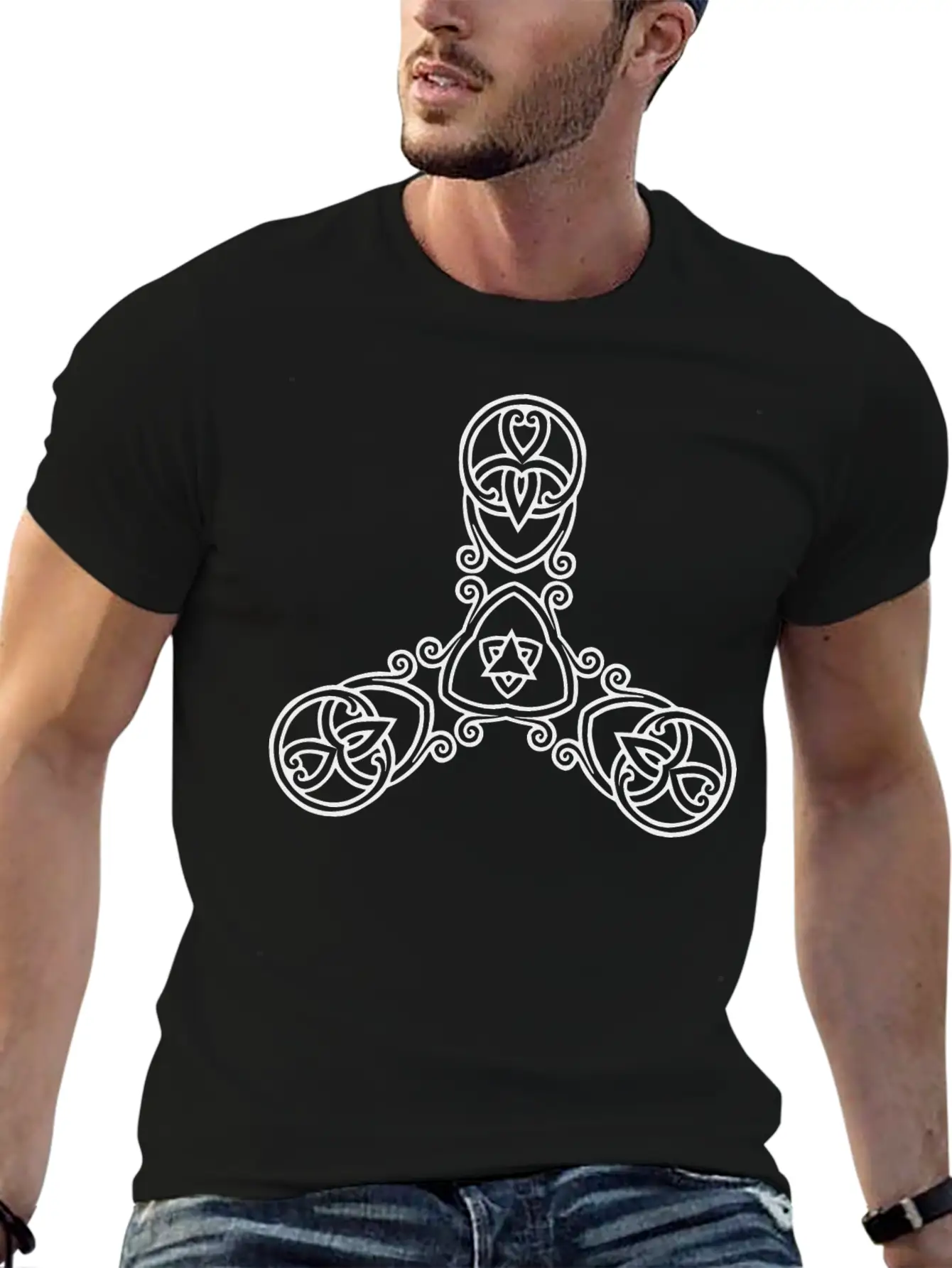 Interlocking Geometric Design 21 Basic Graphic T-Shirt – Daily Comfort In Soft Cotton