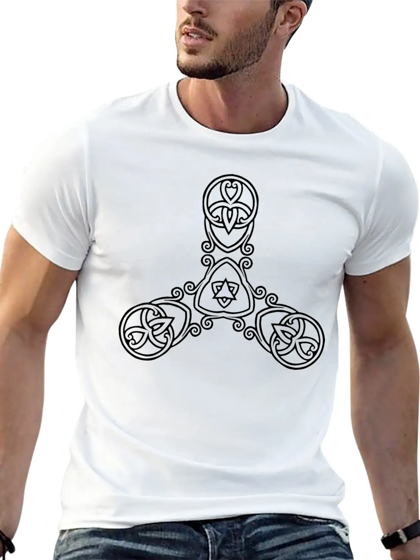Interlocking Geometric Design 21 Basic Graphic T-Shirt – Daily Comfort In Soft Cotton