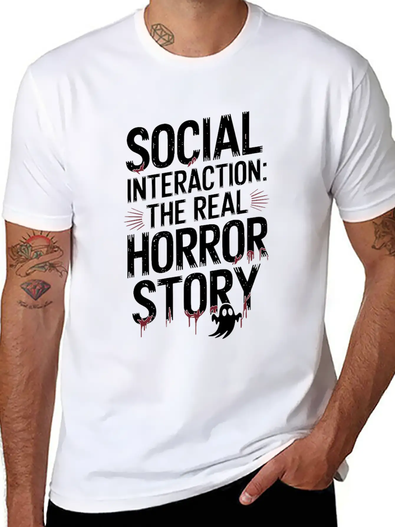 Introversion Alternative Style Emotional Unisex Short Sleeve Soft Cotton T-Shirt – Casual Everyday Wear
