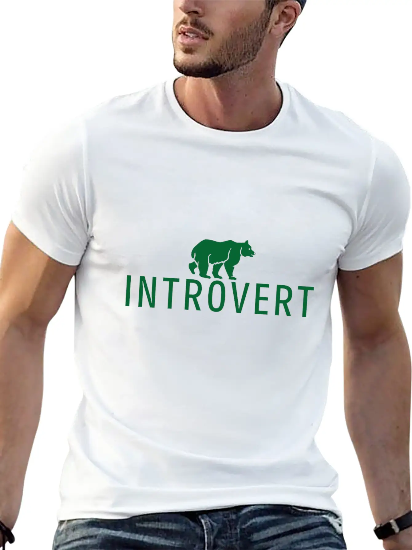 Introvert Bear Anti Social Gift Unisex Short Sleeve Soft Cotton T-Shirt – Casual Everyday Wear