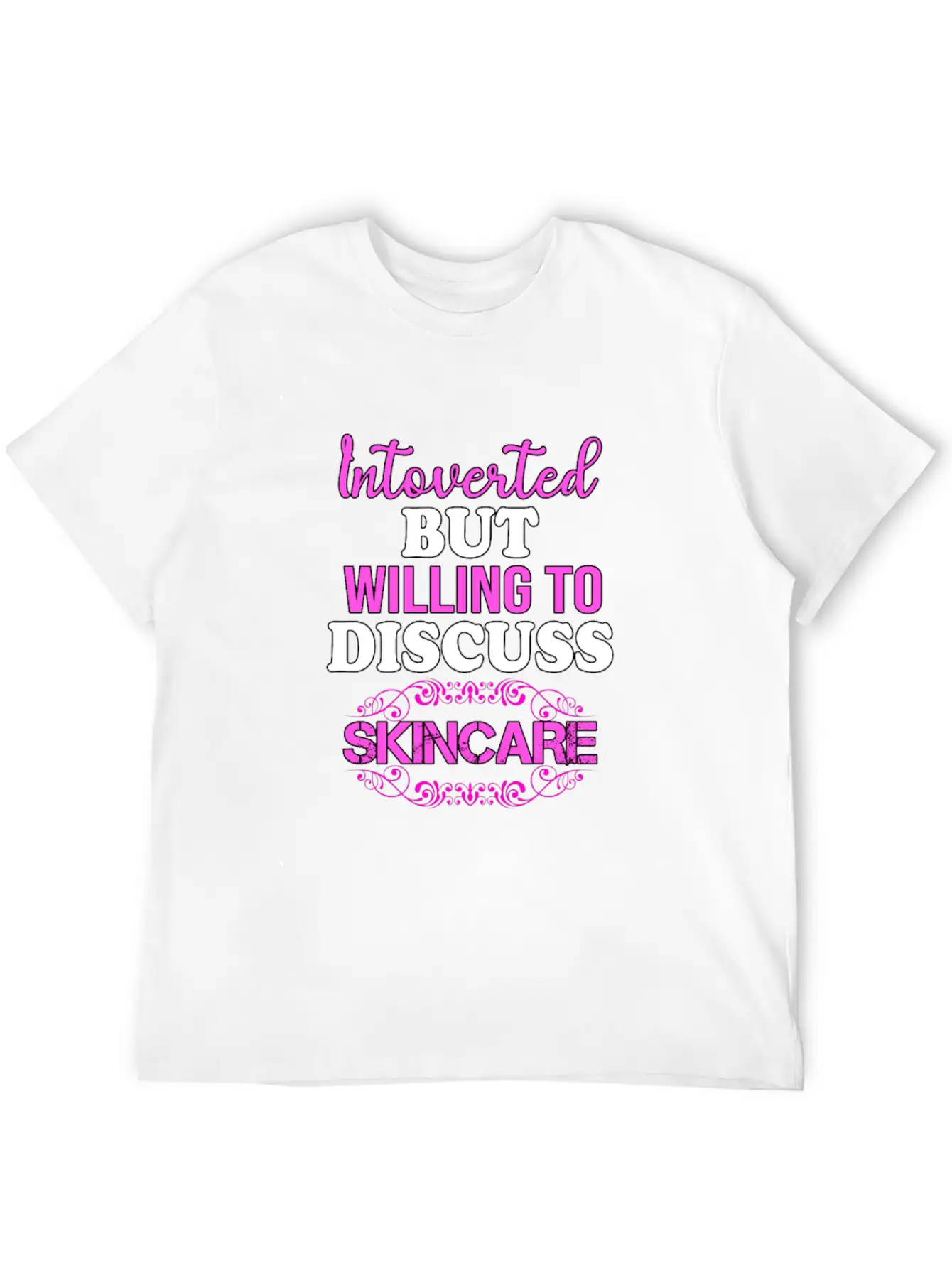Introverted But Willing To Discuss Skincare Comfortable Minimalist Graphic Tee – Summer Style Essential