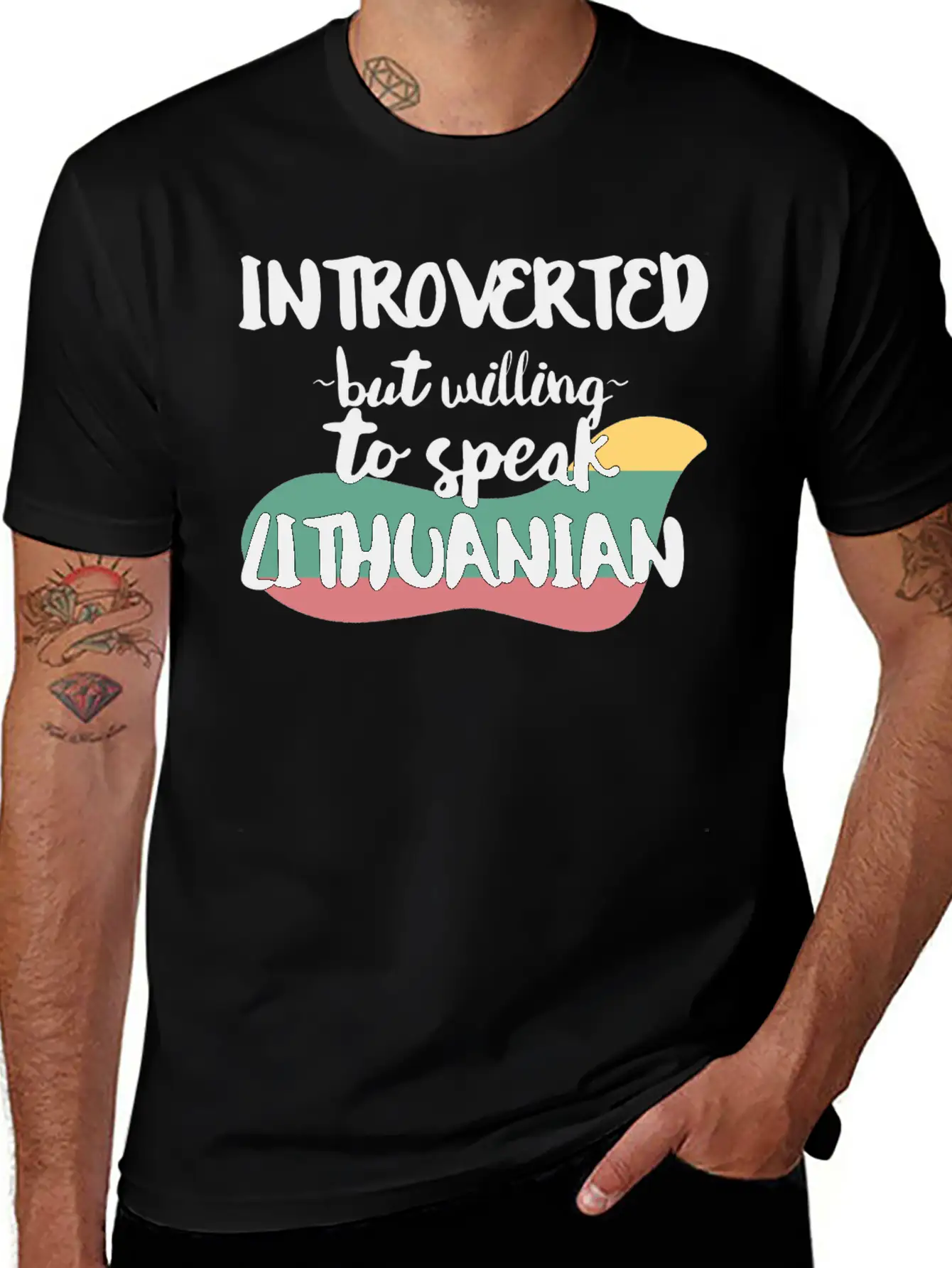 Introverted But Willing To Speak Lithuanian Stylish Everyday T-Shirt – Unisex Basic Cotton Tee