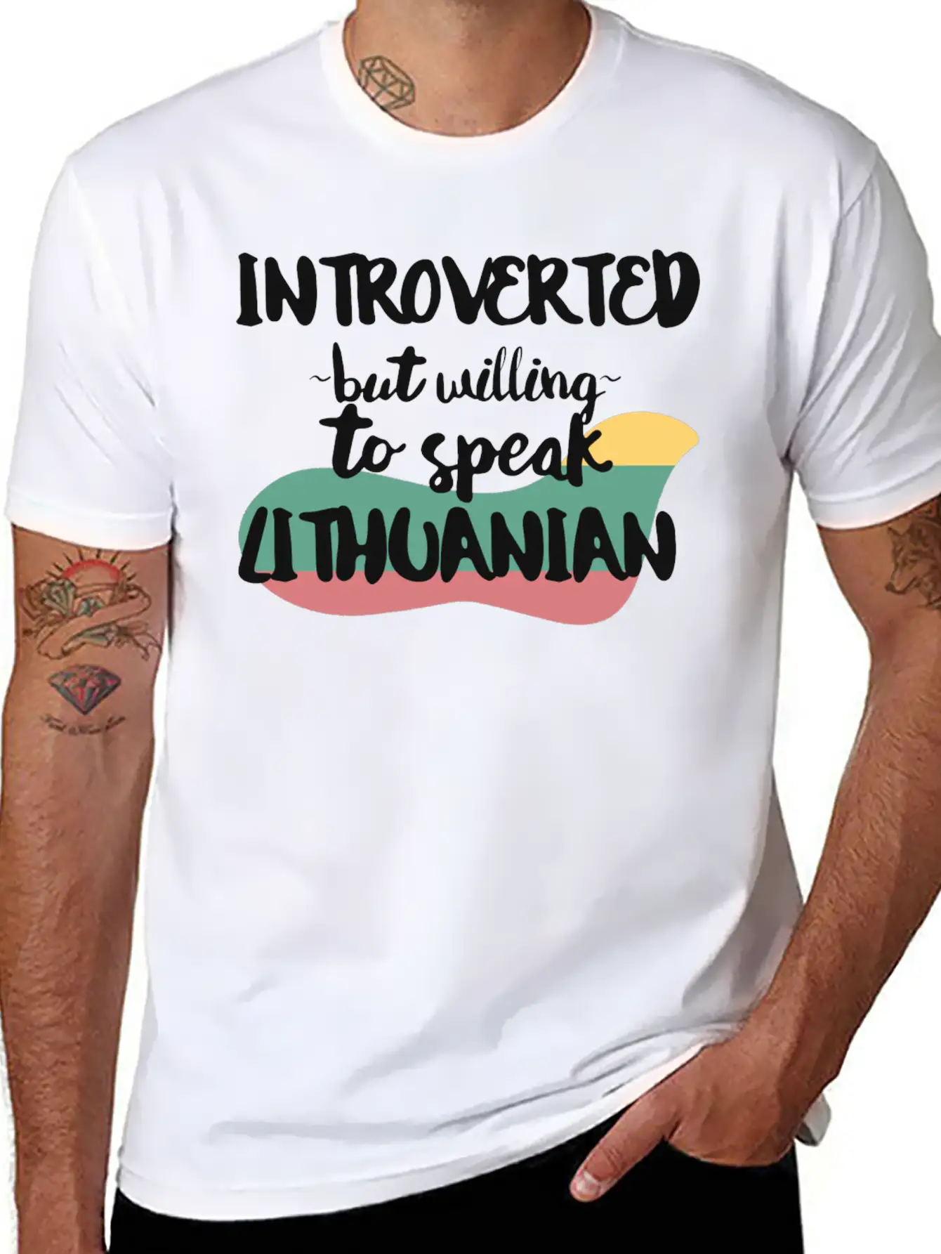 Introverted But Willing To Speak Lithuanian Stylish Everyday T-Shirt – Unisex Basic Cotton Tee