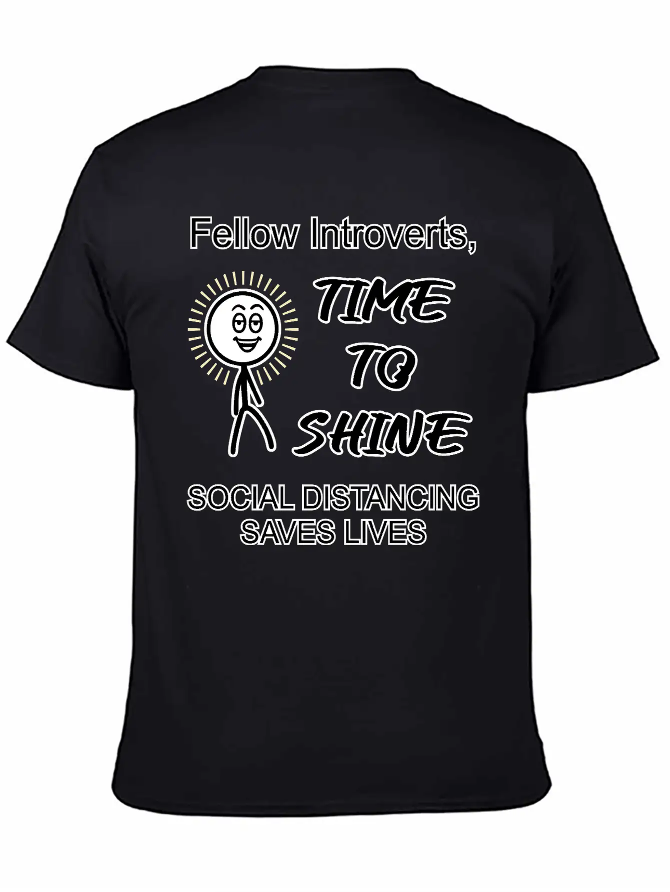 Introverts, Time To Shine Unisex Short Sleeve Soft Cotton T-Shirt – Casual Everyday Wear