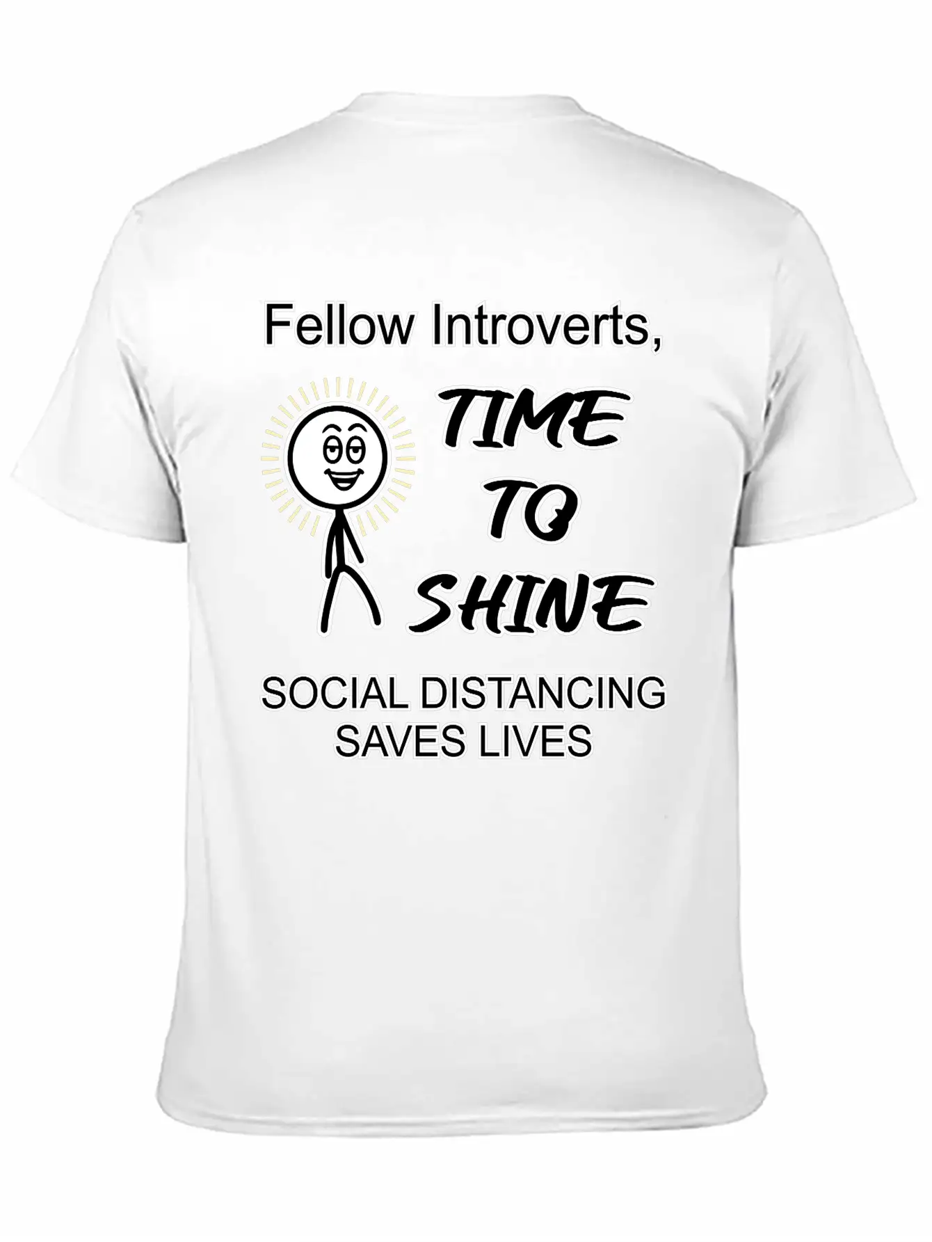 Introverts, Time To Shine Unisex Short Sleeve Soft Cotton T-Shirt – Casual Everyday Wear