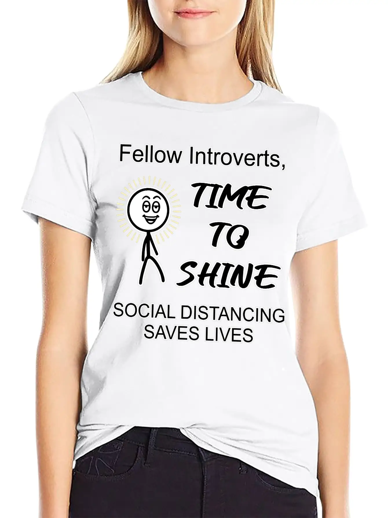 Introverts, Time To Shine Unisex Short Sleeve Soft Cotton T-Shirt – Casual Everyday Wear