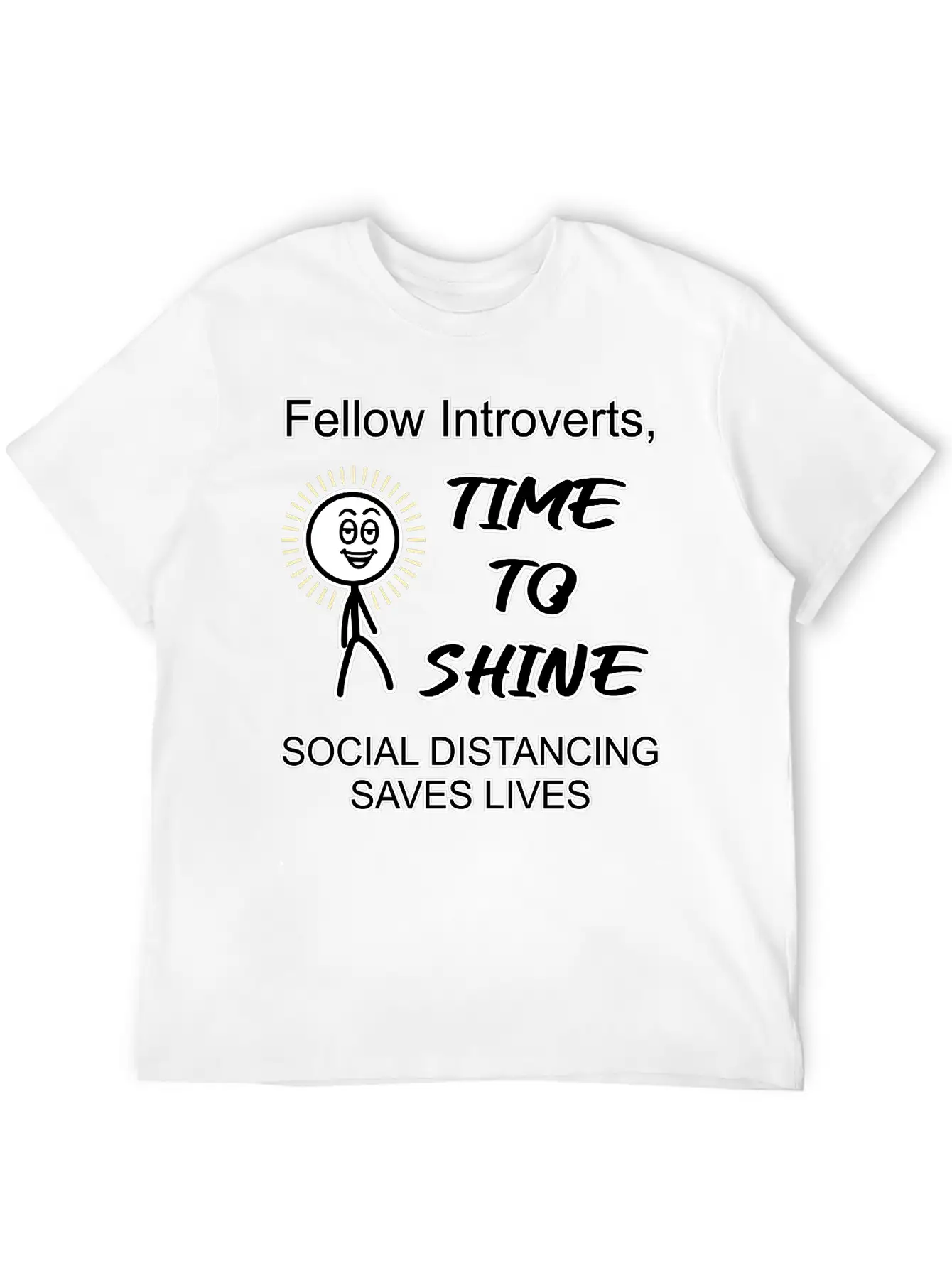 Introverts, Time To Shine Unisex Short Sleeve Soft Cotton T-Shirt – Casual Everyday Wear