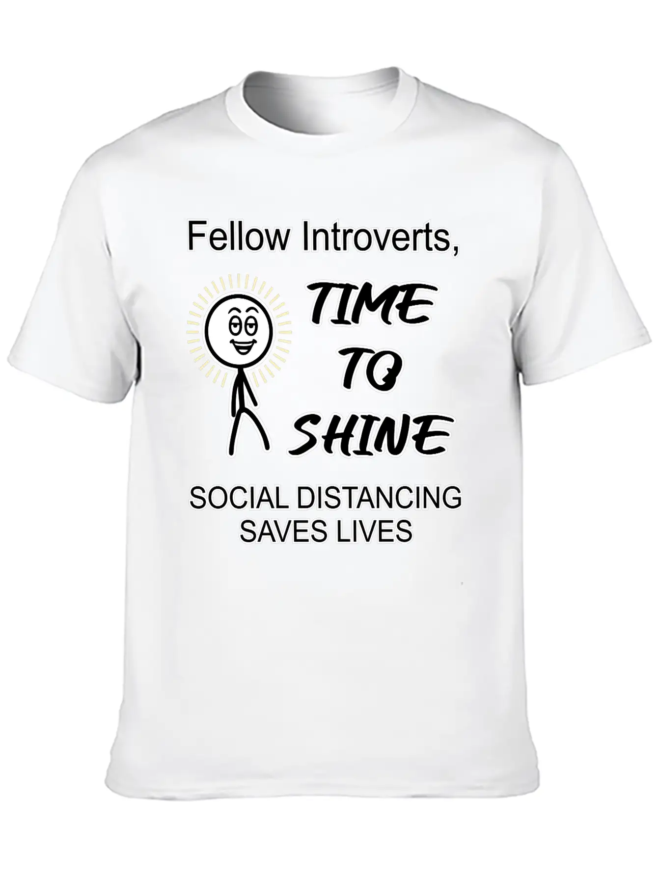 Introverts, Time To Shine Unisex Short Sleeve Soft Cotton T-Shirt – Casual Everyday Wear