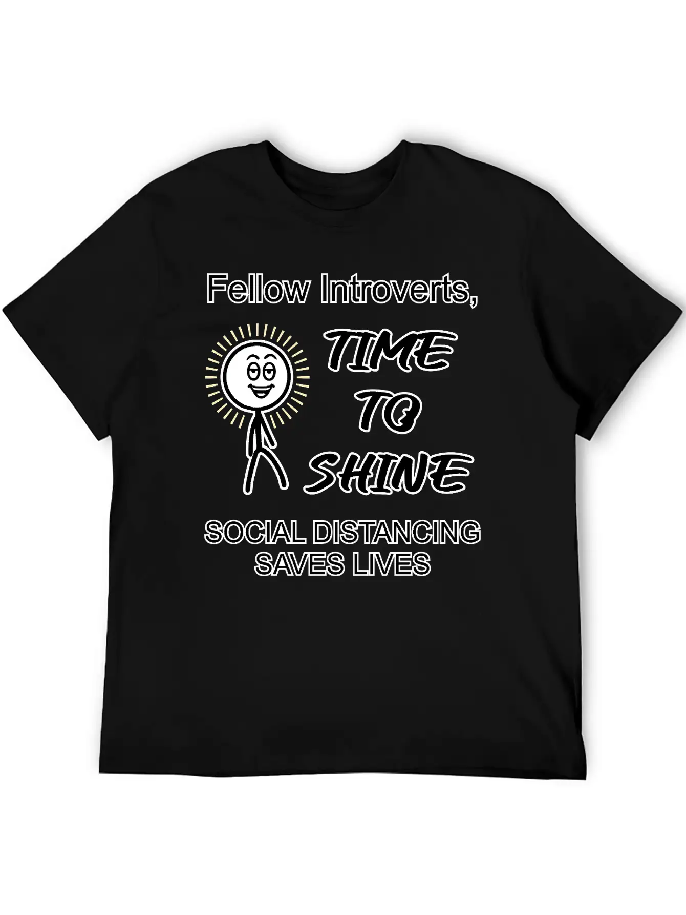 Introverts, Time To Shine Unisex Short Sleeve Soft Cotton T-Shirt – Casual Everyday Wear