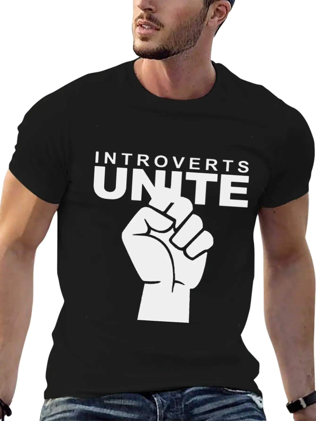 Introverts Unite Separately Unisex Short Sleeve Soft Cotton T-Shirt – Casual Everyday Wear