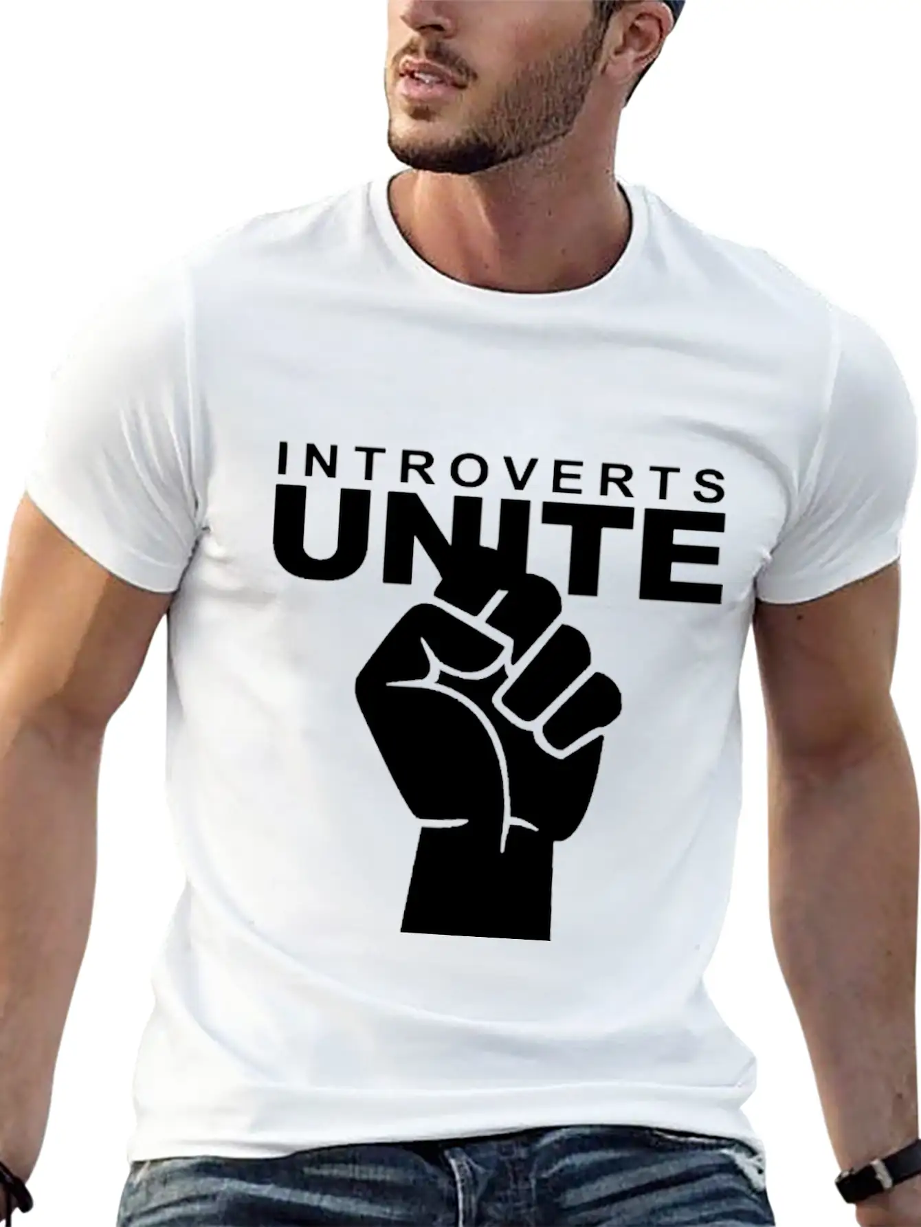 Introverts Unite Separately Unisex Short Sleeve Soft Cotton T-Shirt – Casual Everyday Wear