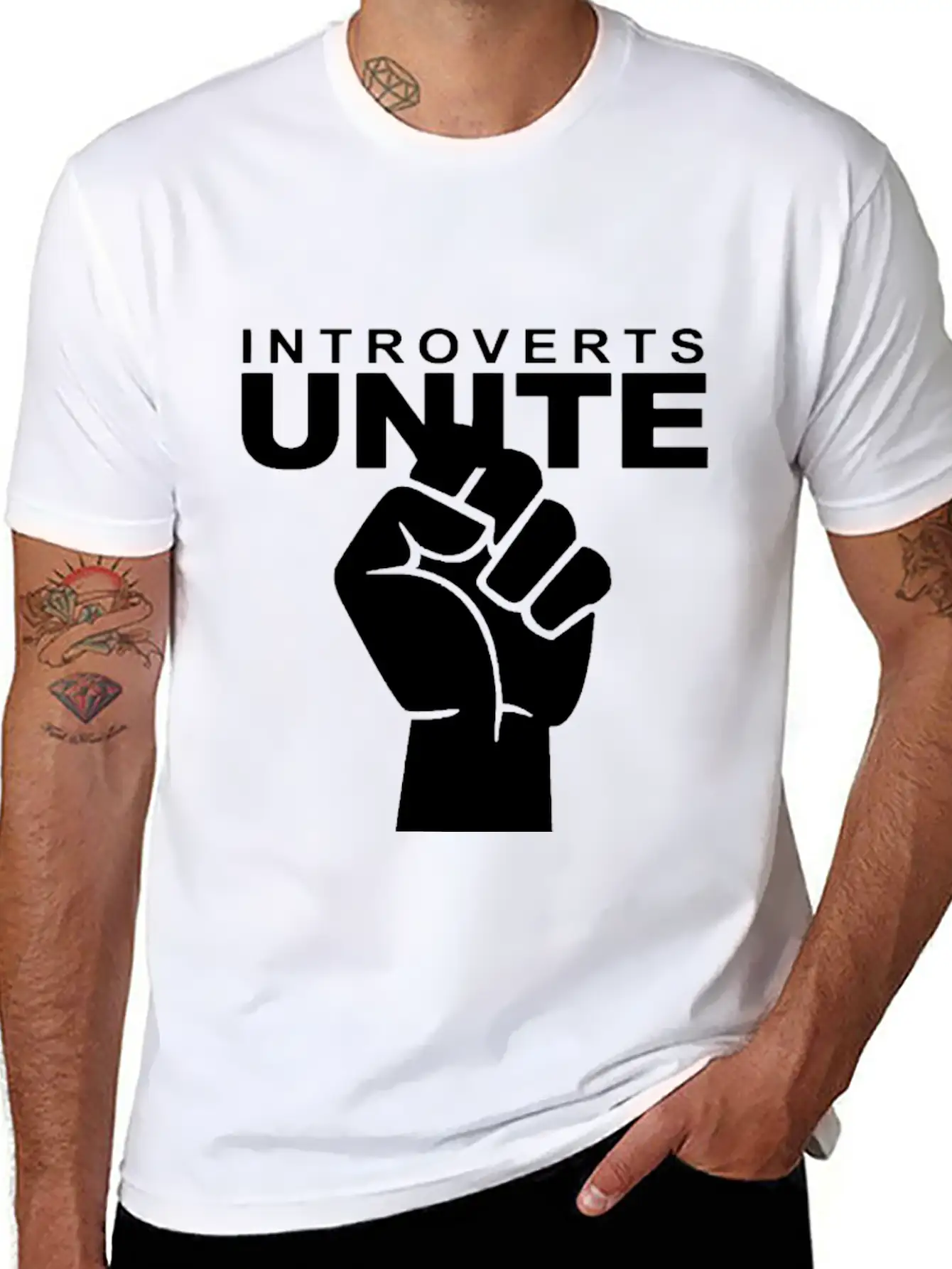 Introverts Unite Separately Unisex Short Sleeve Soft Cotton T-Shirt – Casual Everyday Wear