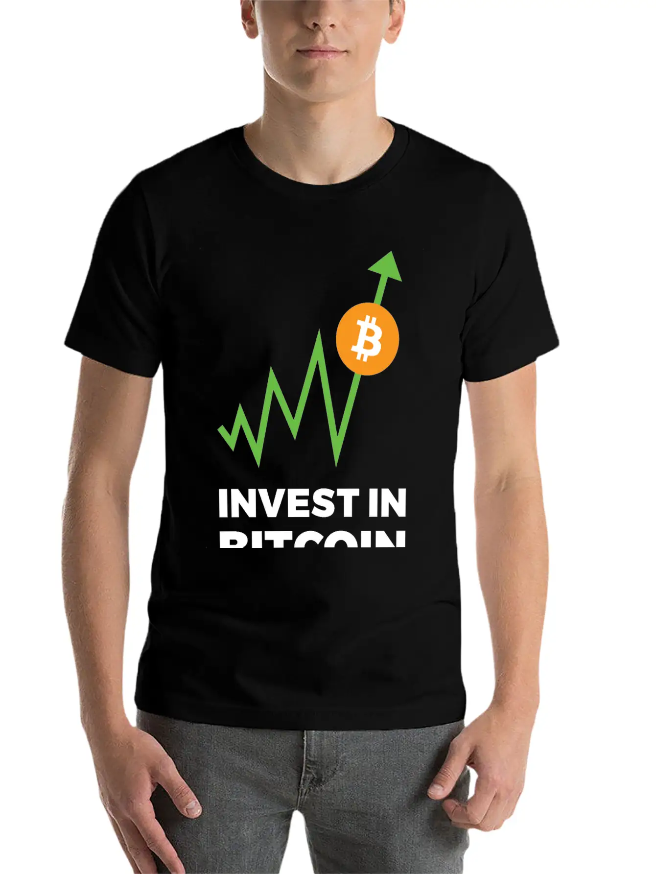 Invest In Bitcoin Comfortable Minimalist Graphic Tee – Summer Style Essential