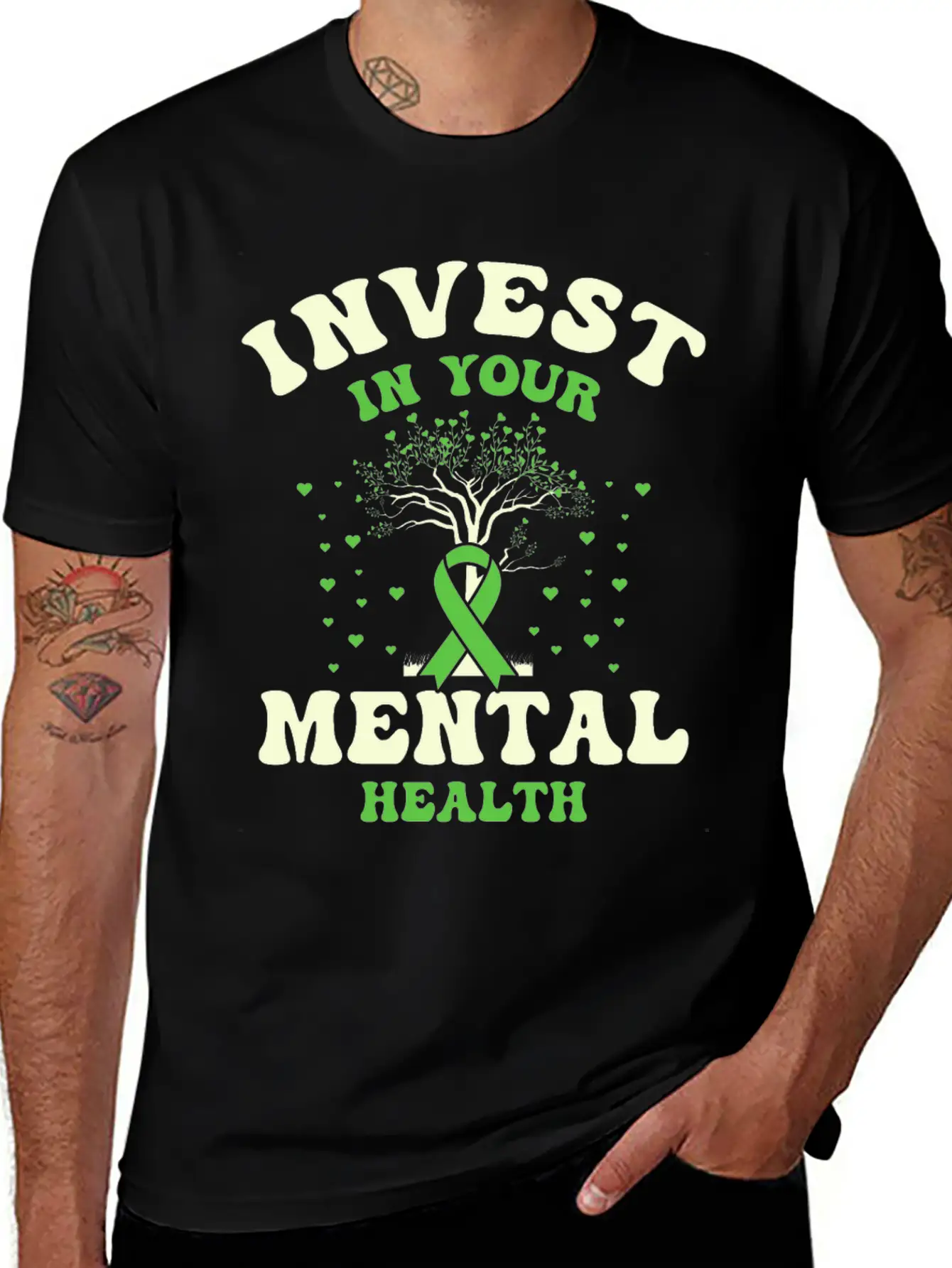 Invest In Your Mental Health Awareness Depression Essential Unisex Summer Tee – Soft Cotton Casual Fit