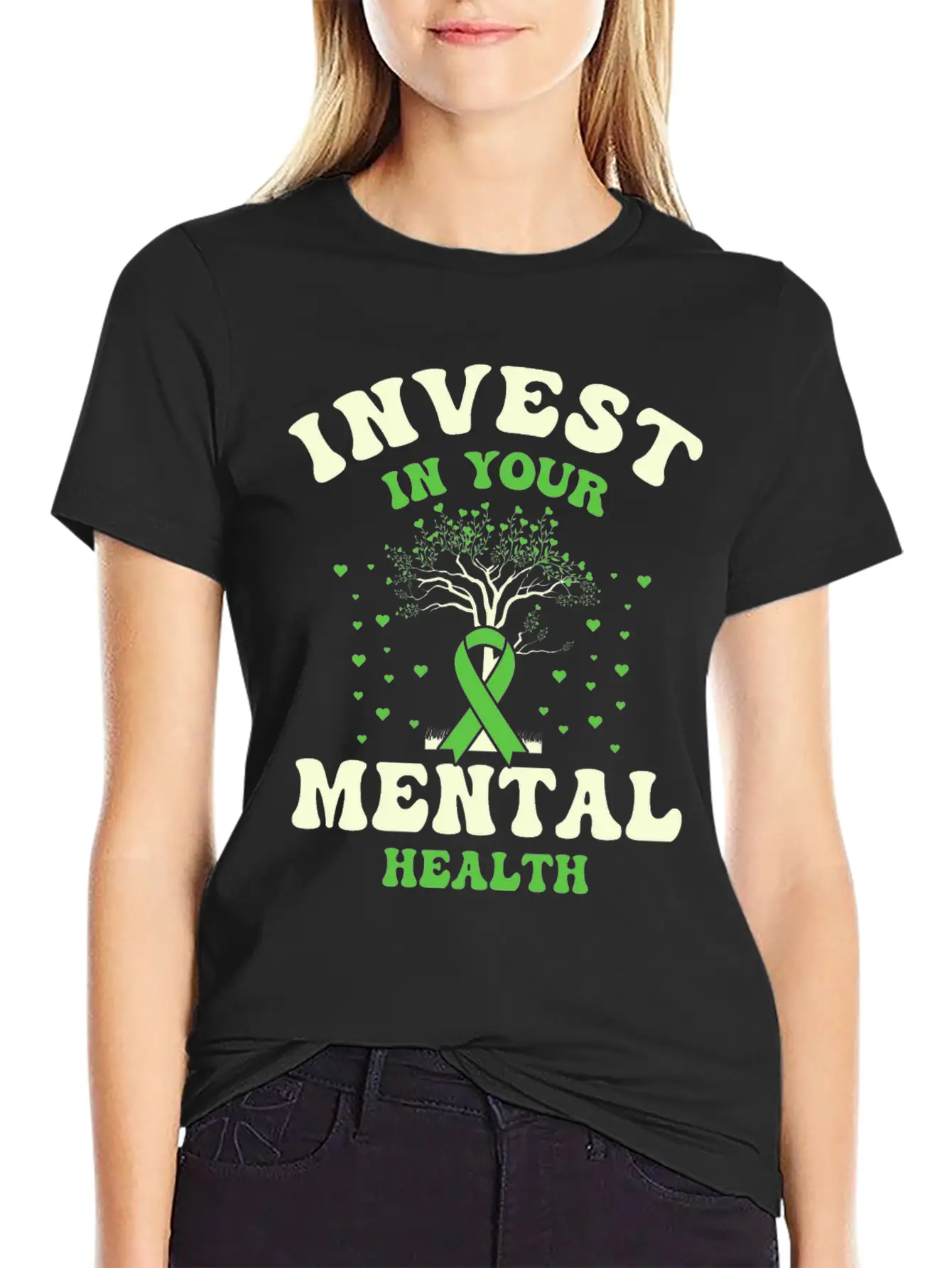 Invest In Your Mental Health Awareness Depression Essential Unisex Summer Tee – Soft Cotton Casual Fit