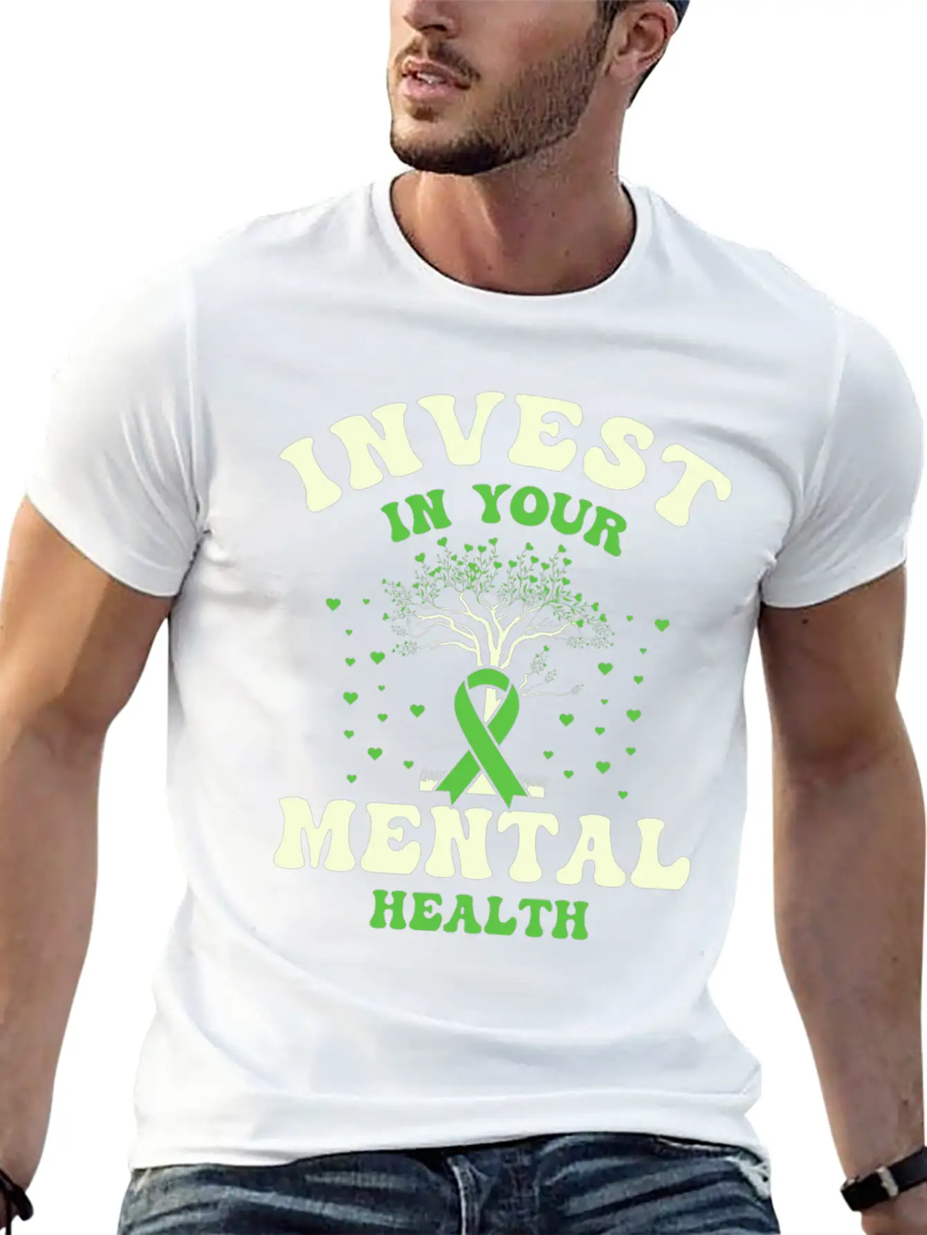 Invest In Your Mental Health Awareness Depression Essential Unisex Summer Tee – Soft Cotton Casual Fit