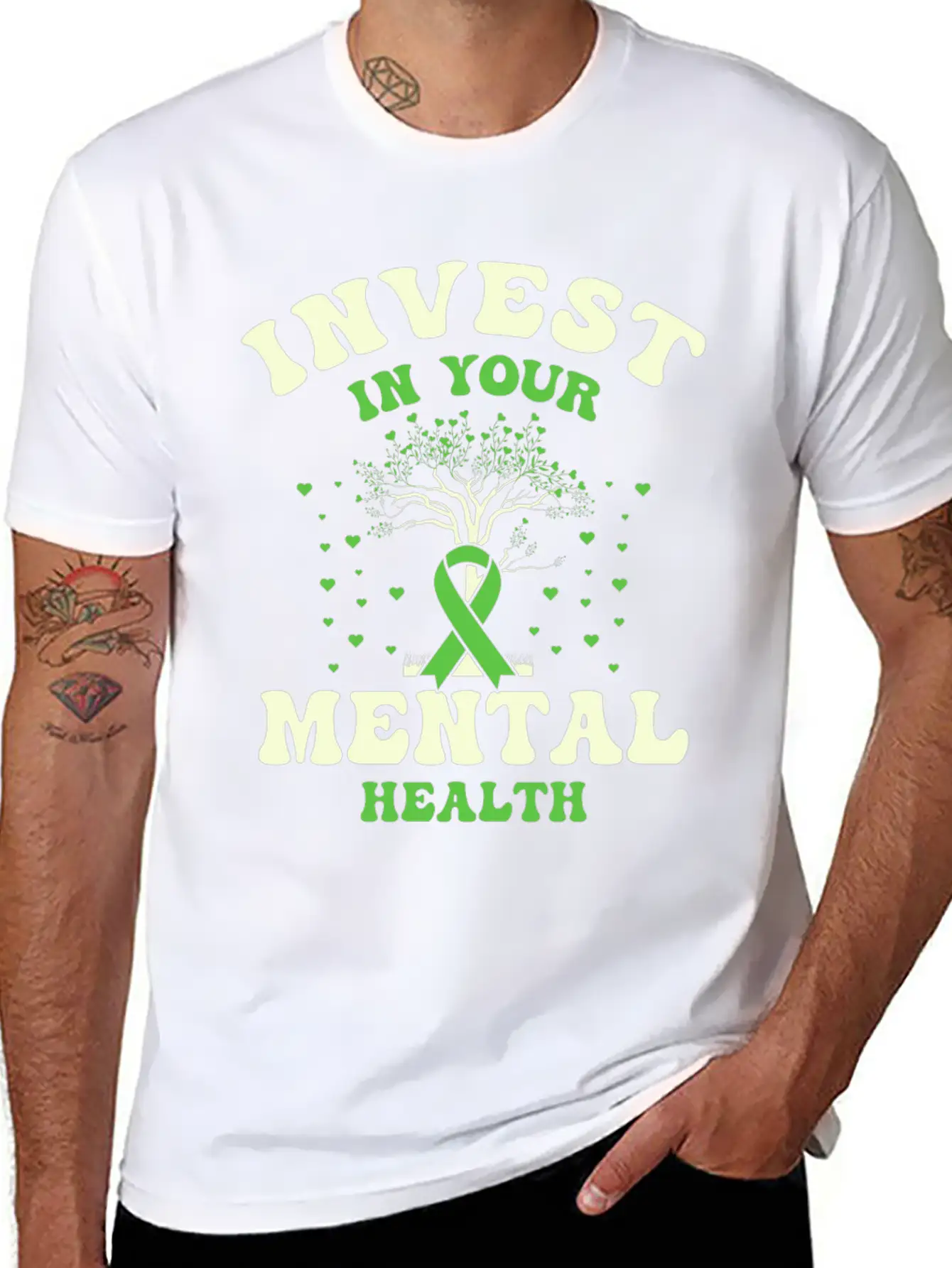 Invest In Your Mental Health Awareness Depression Essential Unisex Summer Tee – Soft Cotton Casual Fit