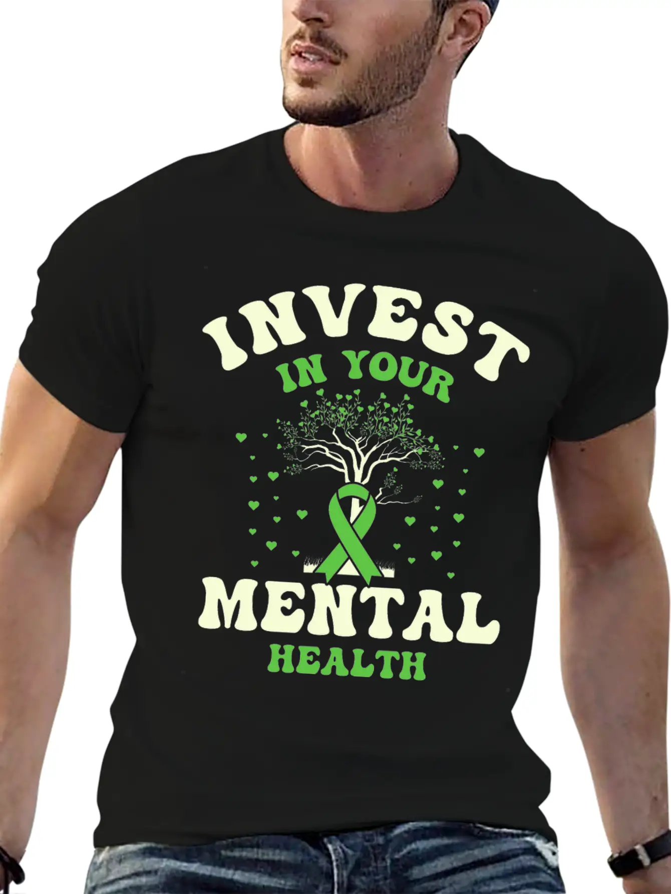 Invest In Your Mental Health Awareness Depression Essential Unisex Summer Tee – Soft Cotton Casual Fit