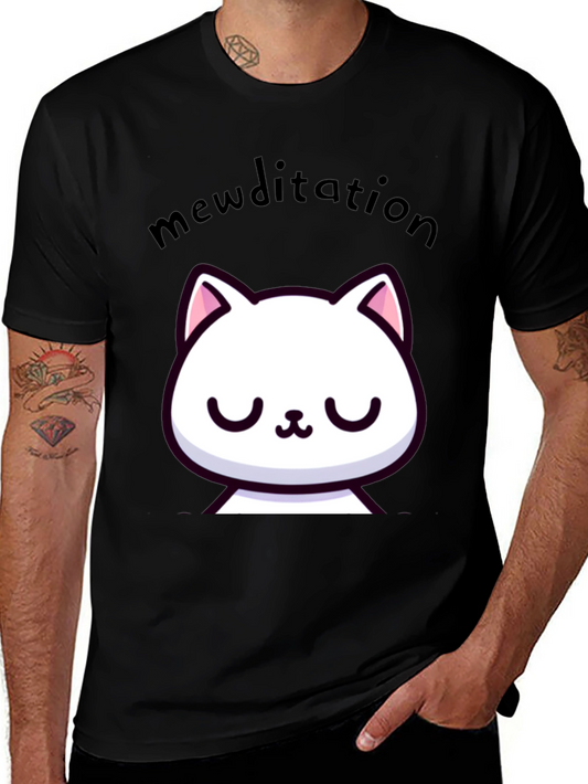 Mewditation Cat Graphic Tee - Funny Meditation Shirt
