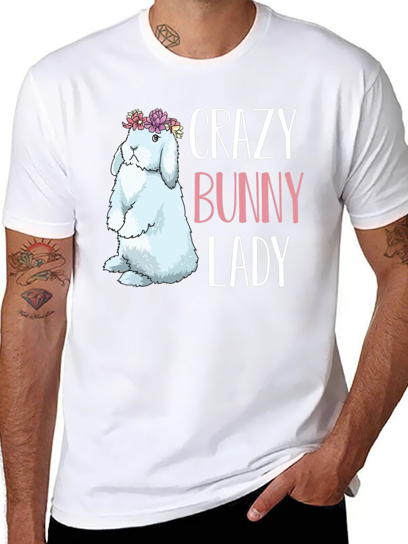Crazy Bunny Lady T-Shirt - Easter Apparel