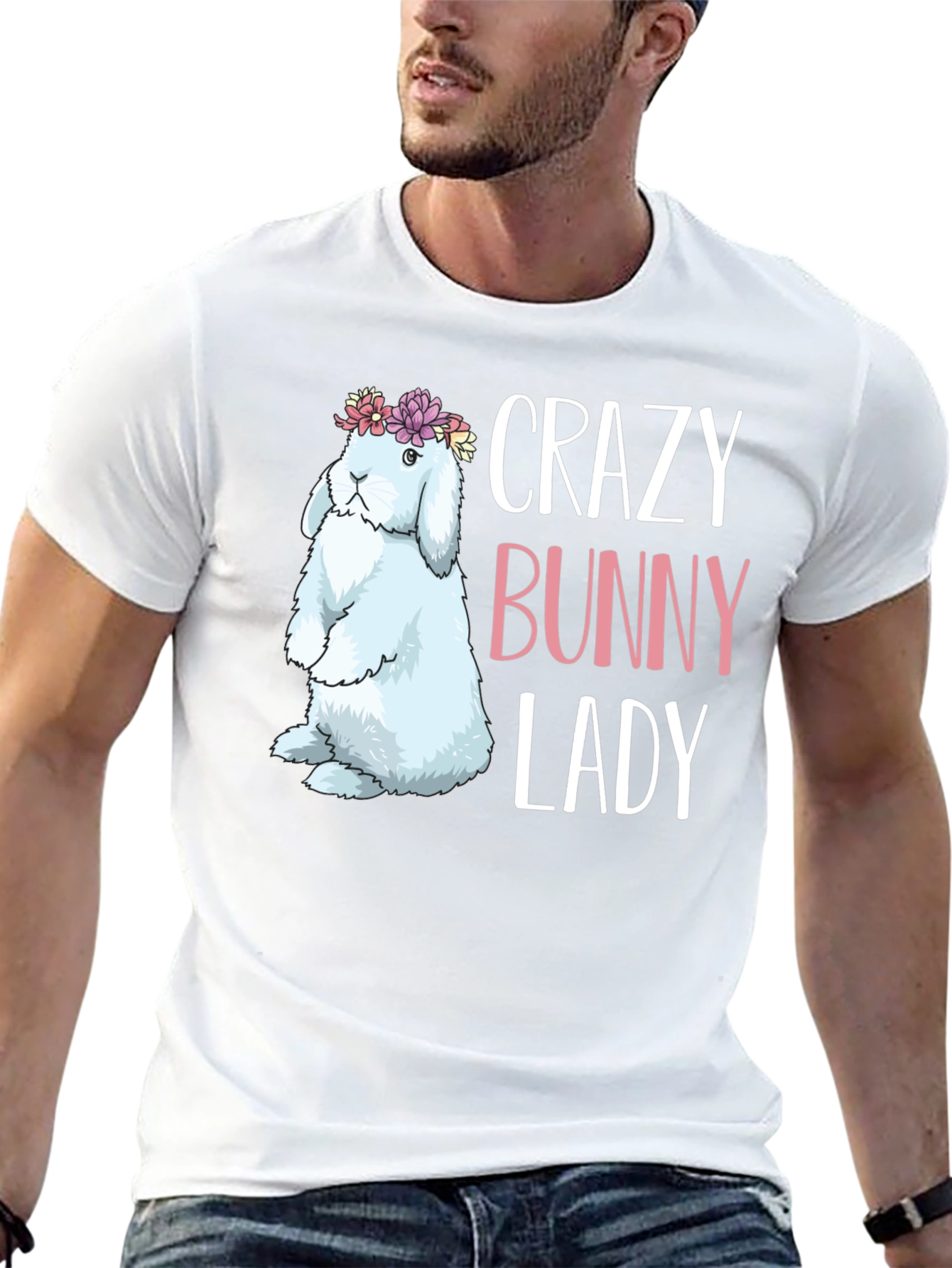 Crazy Bunny Lady T-Shirt - Easter Apparel