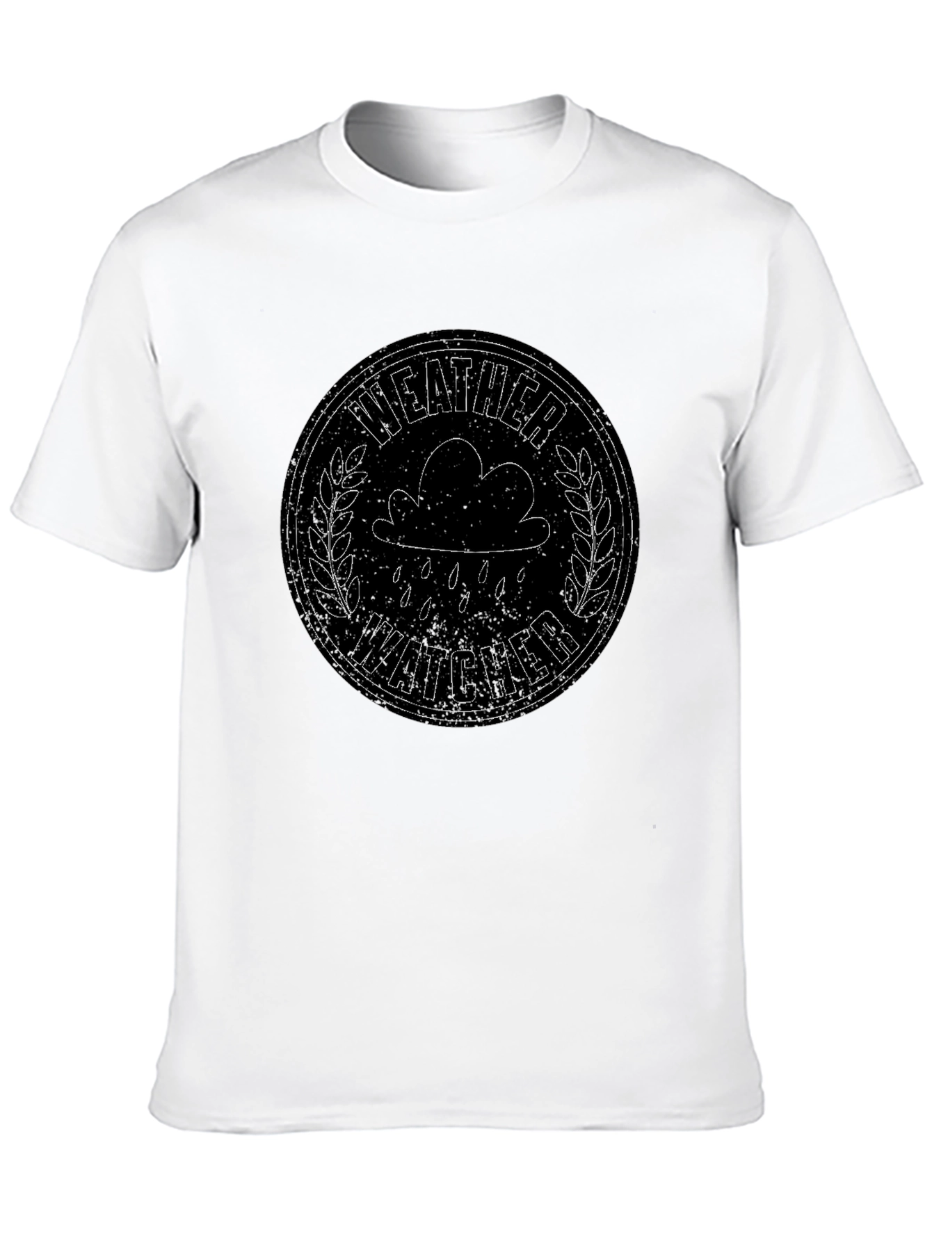 Weather Watcher Graphic Tee - Black Cotton T-Shirt