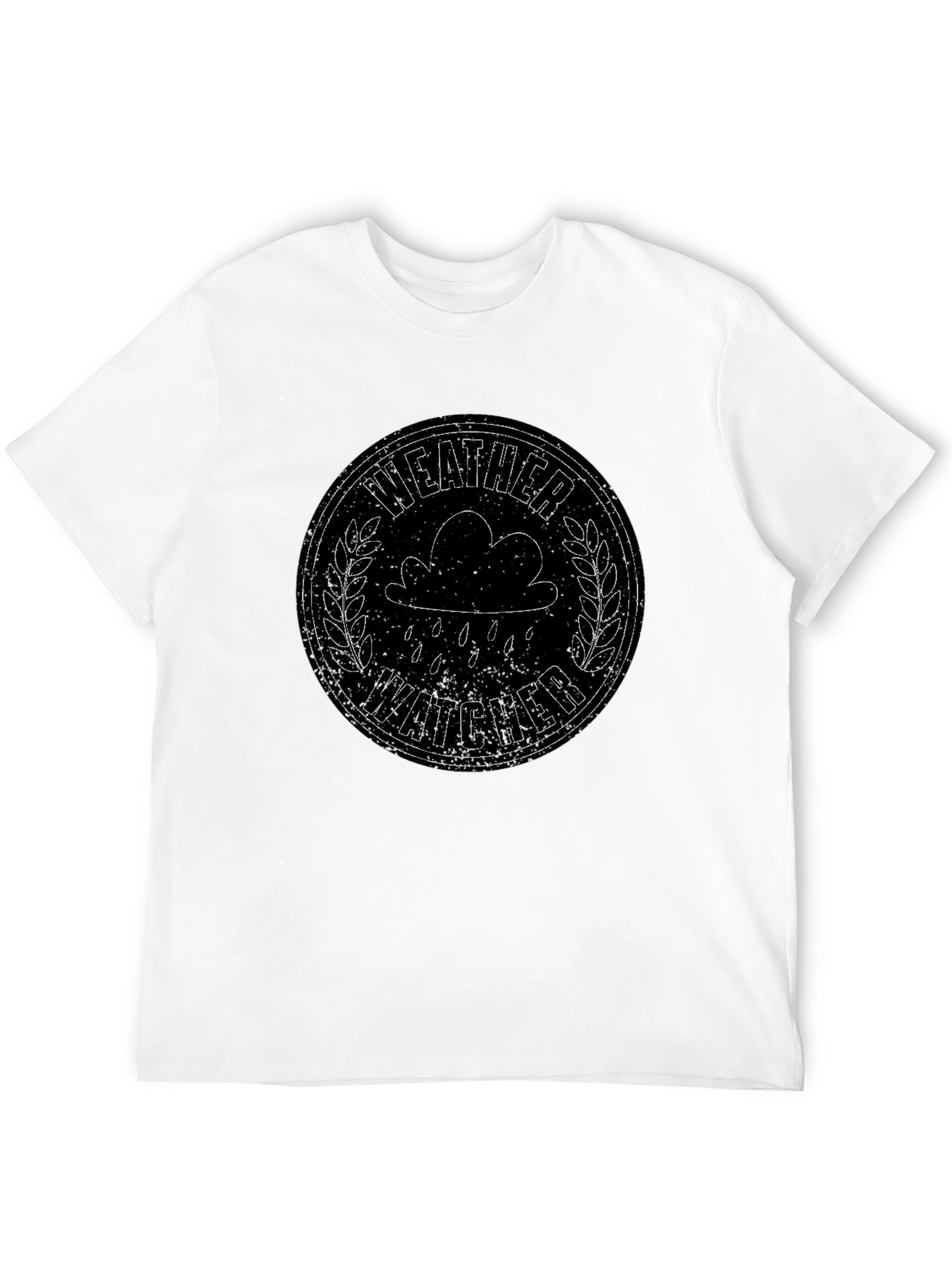 Weather Watcher Graphic Tee - Black Cotton T-Shirt