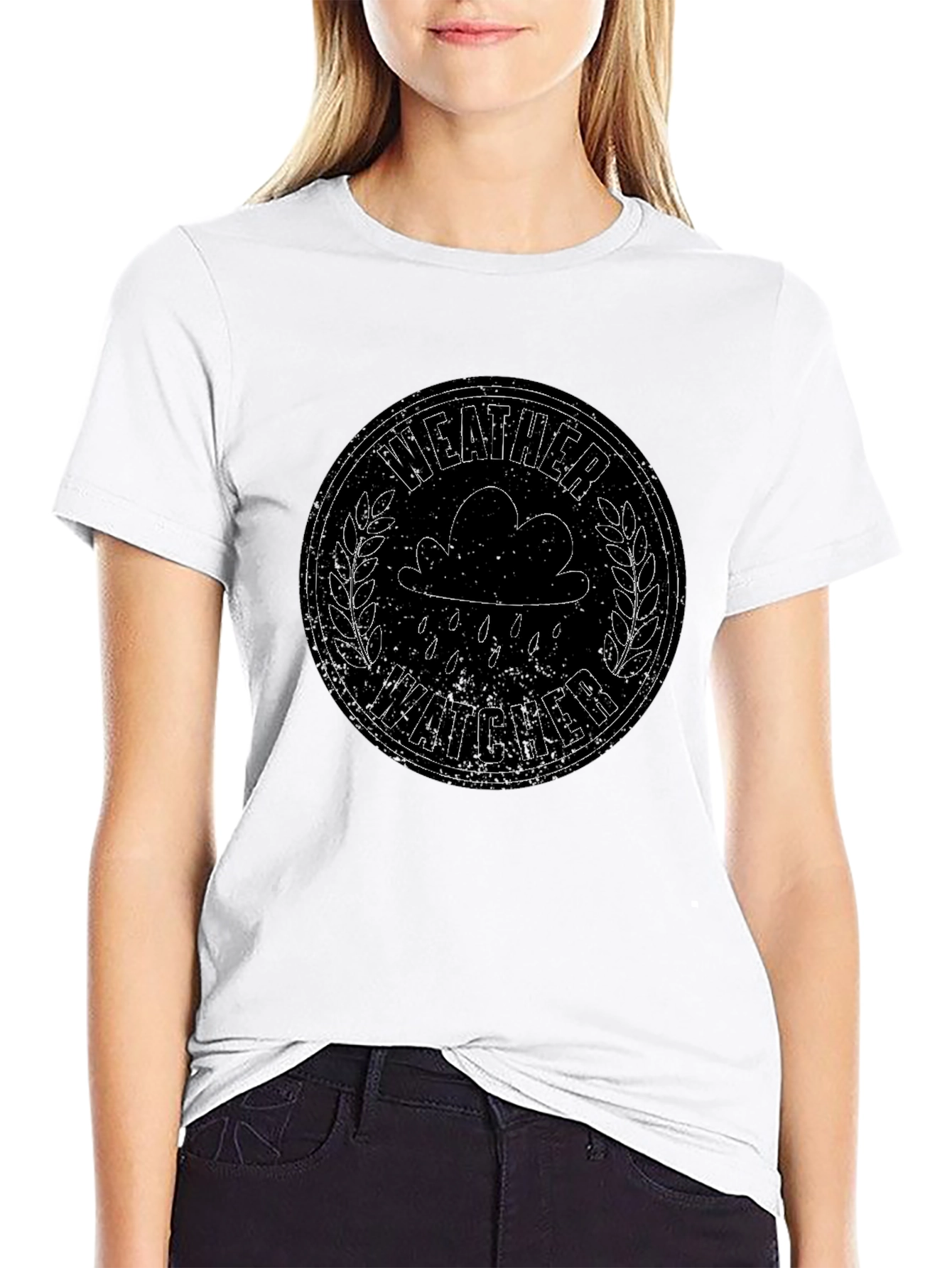 Weather Watcher Graphic Tee - Black Cotton T-Shirt