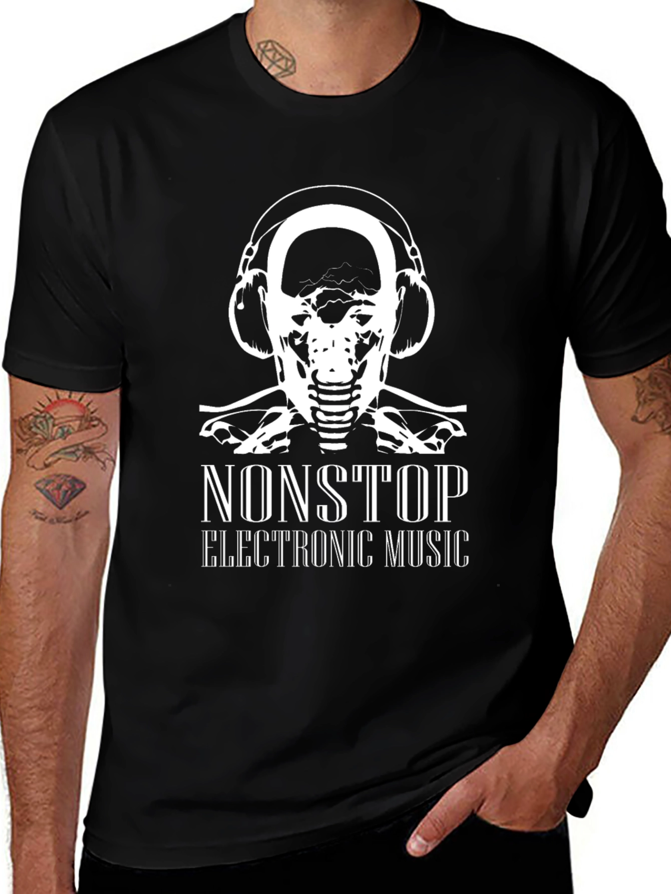Nonstop Electronic Music Black Graphic Tee