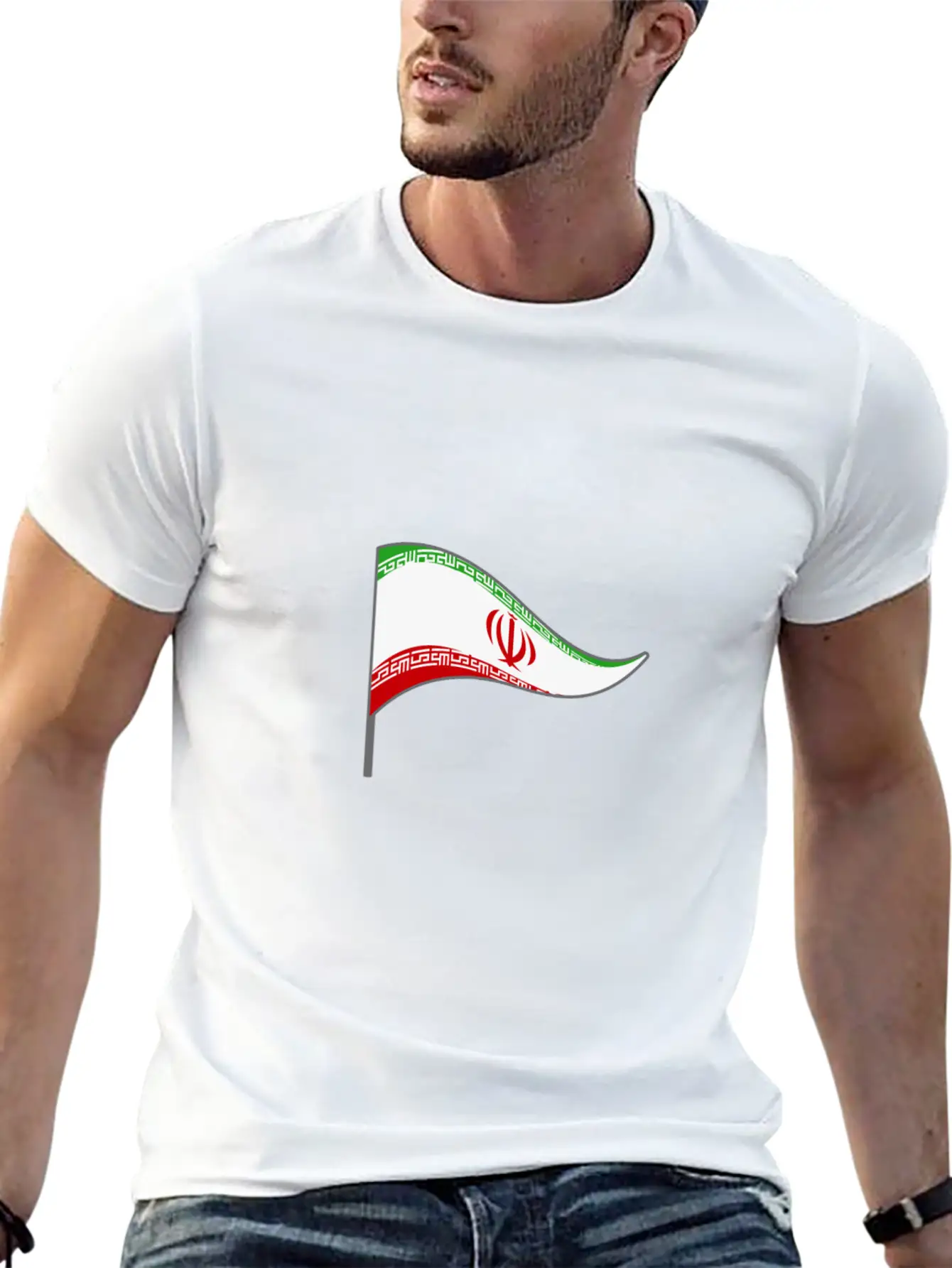 Iran Tehran Flag Banner Flags Ensigns Unisex Short Sleeve Soft Cotton T-Shirt – Casual Everyday Wear