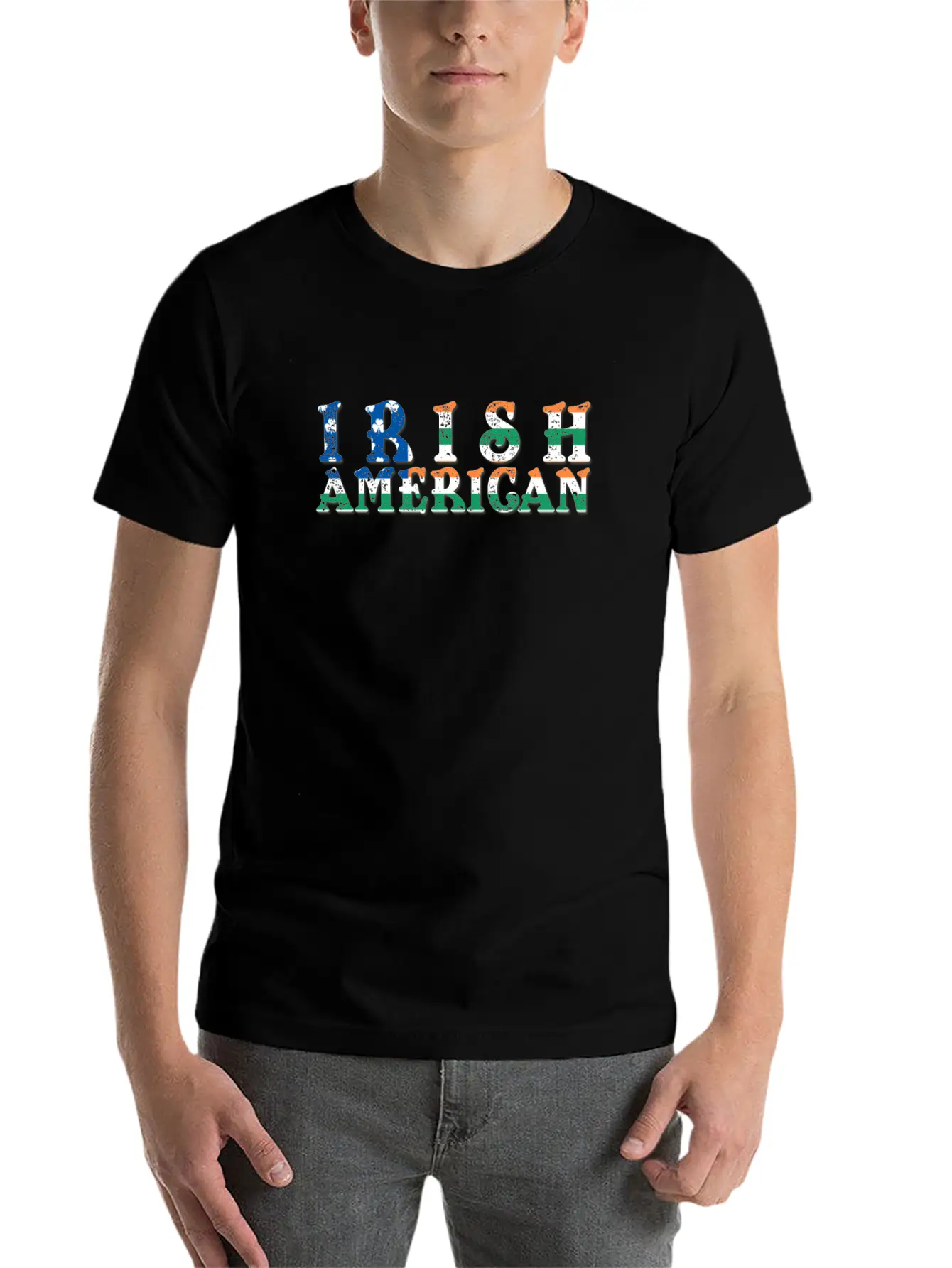 Irish American Flag With Irish Flag Colors Comfortable Minimalist Graphic Tee – Summer Style Essential