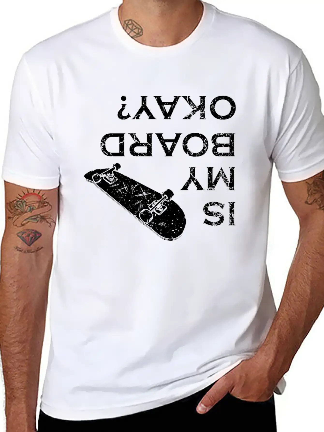 Is My Board Okay Skater Skater Life Skating Skateb Stylish Everyday T-Shirt – Unisex Basic Cotton Tee